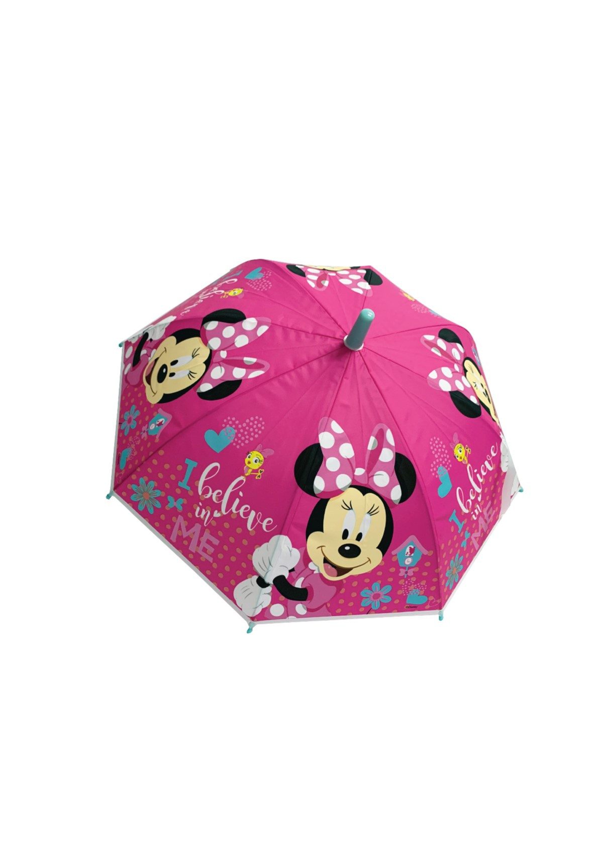 Disney Minnie Mouse Stockregenschirm Kinder Regenschirm pink mit Metallgestell ab 3 Jahren, windfest