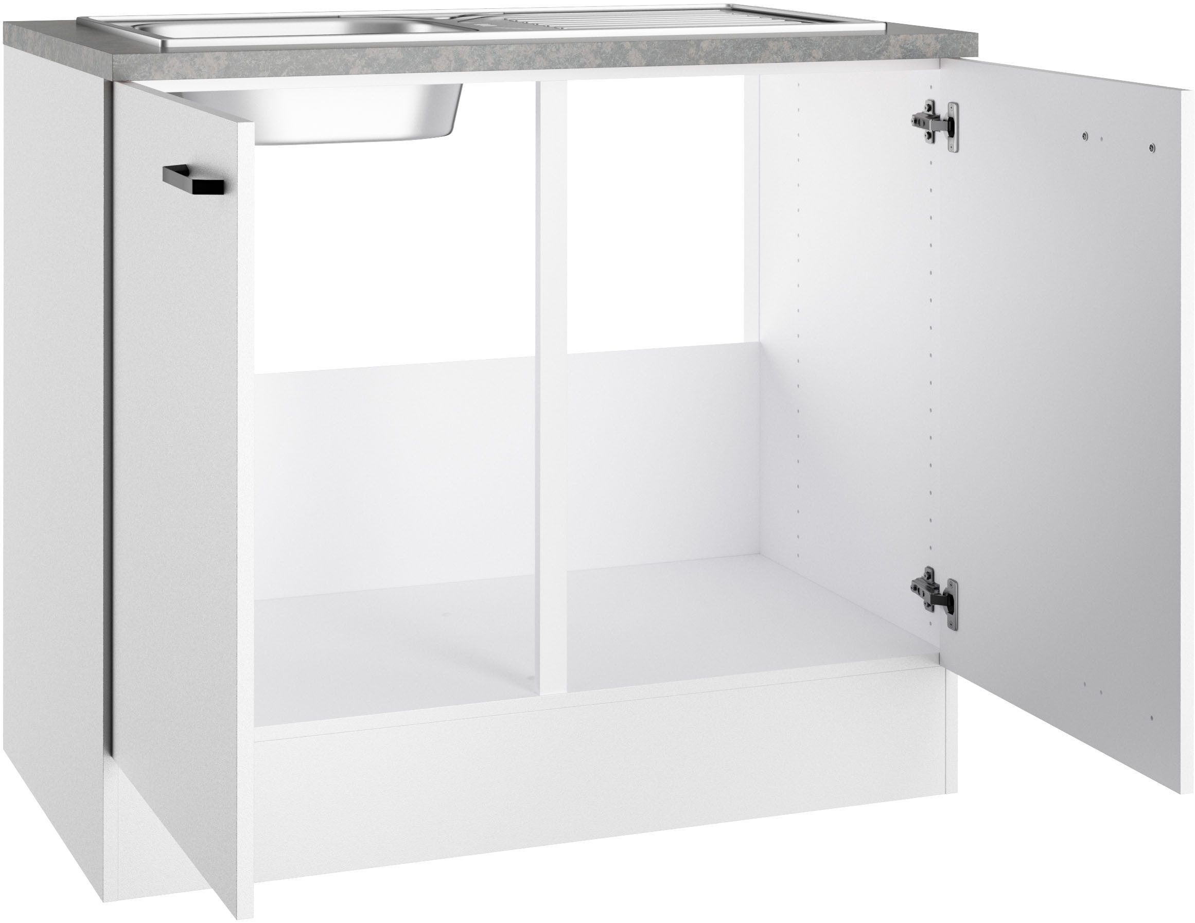 OPTIFIT Spülenschrank OPTImulti Breite 100 cm, Tiefe 60 cm, inkl. Arbeitsplatte und Einbauspüle