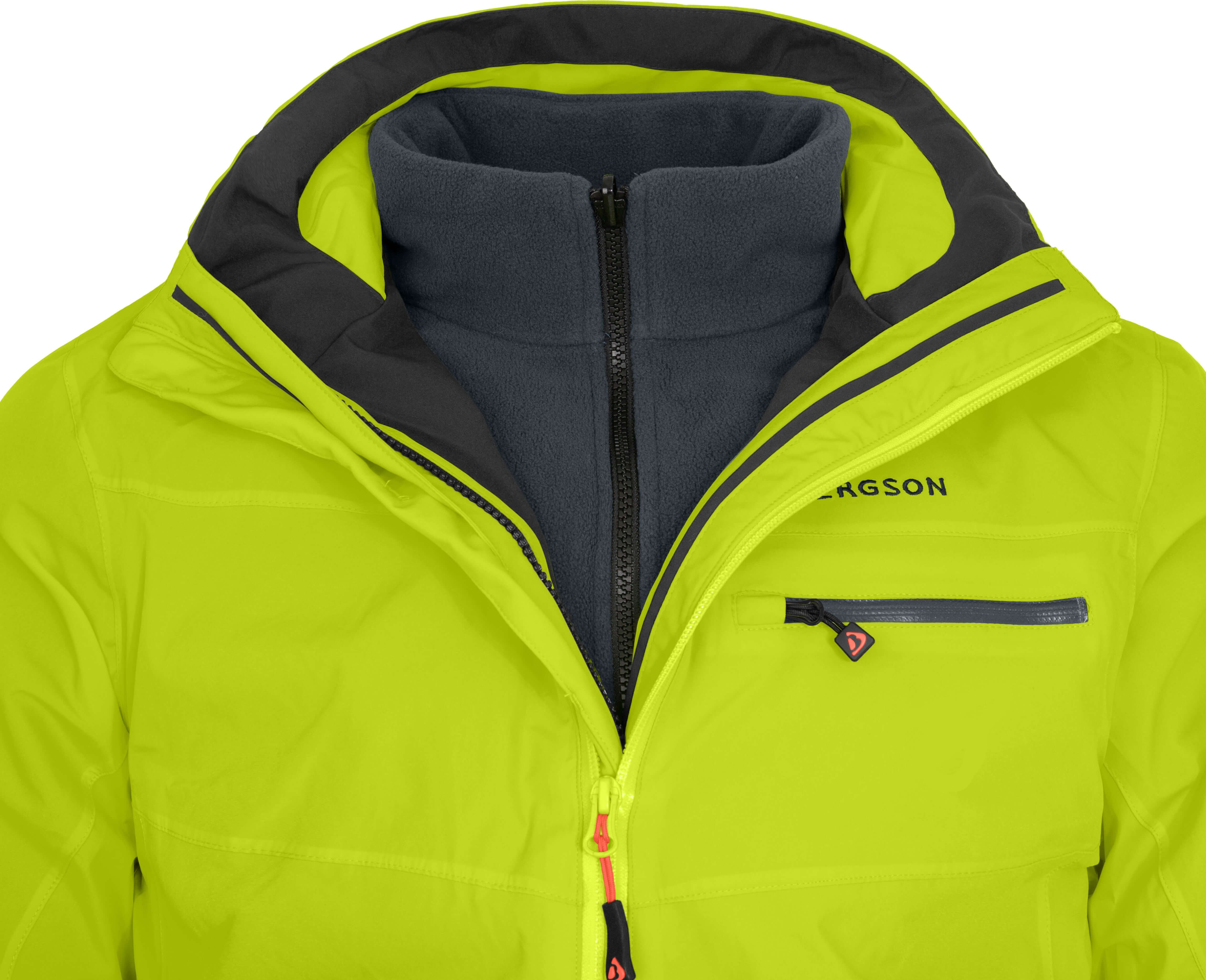 Bergson Regenjacke TALLMOS 3in1 Doppeljacke Herren Regenjacke, Fleece Innenjacke, 20000 mm Wassersäule, Normalgrö – Bild 5 von 5