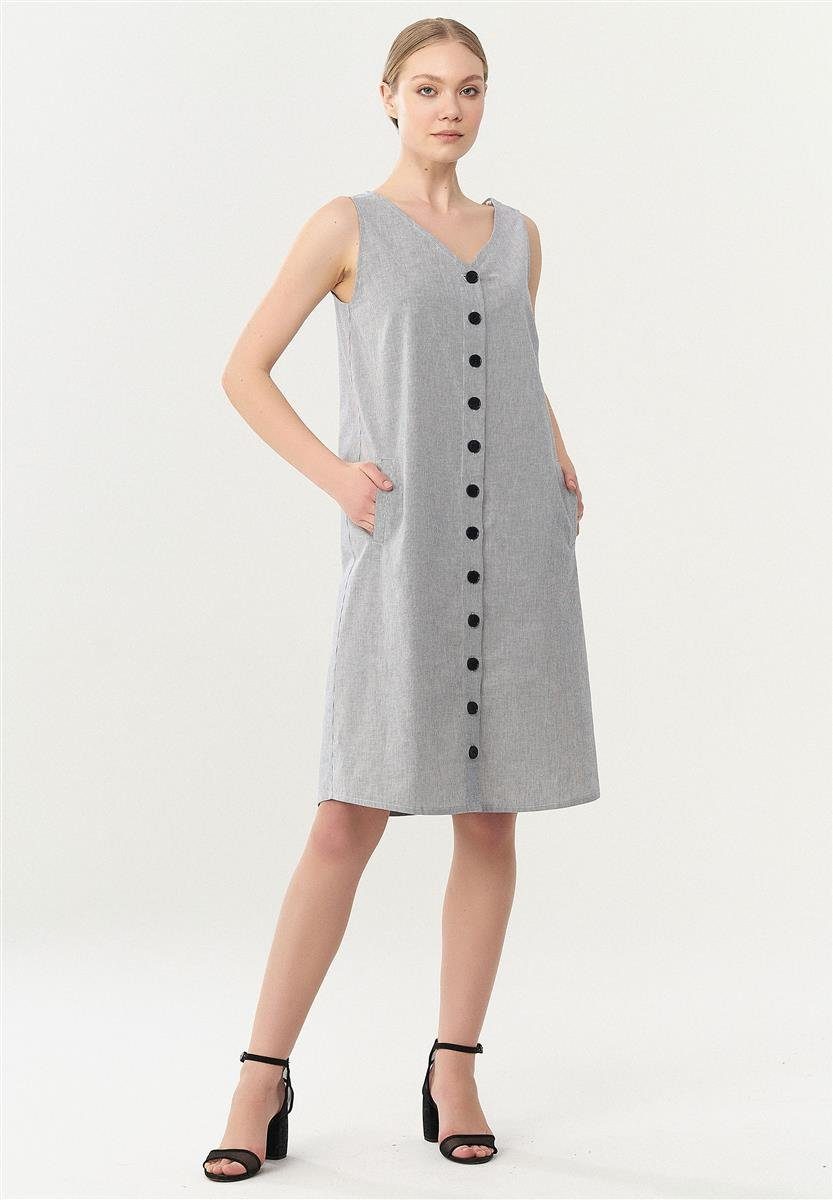 ORGANICATION Kleid & Hose Women's Striped Shirt Dress