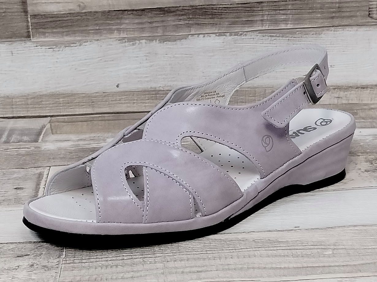 Suave suave Damen Sandale steingrau mit leichter Keilsohle 40 Sandalette