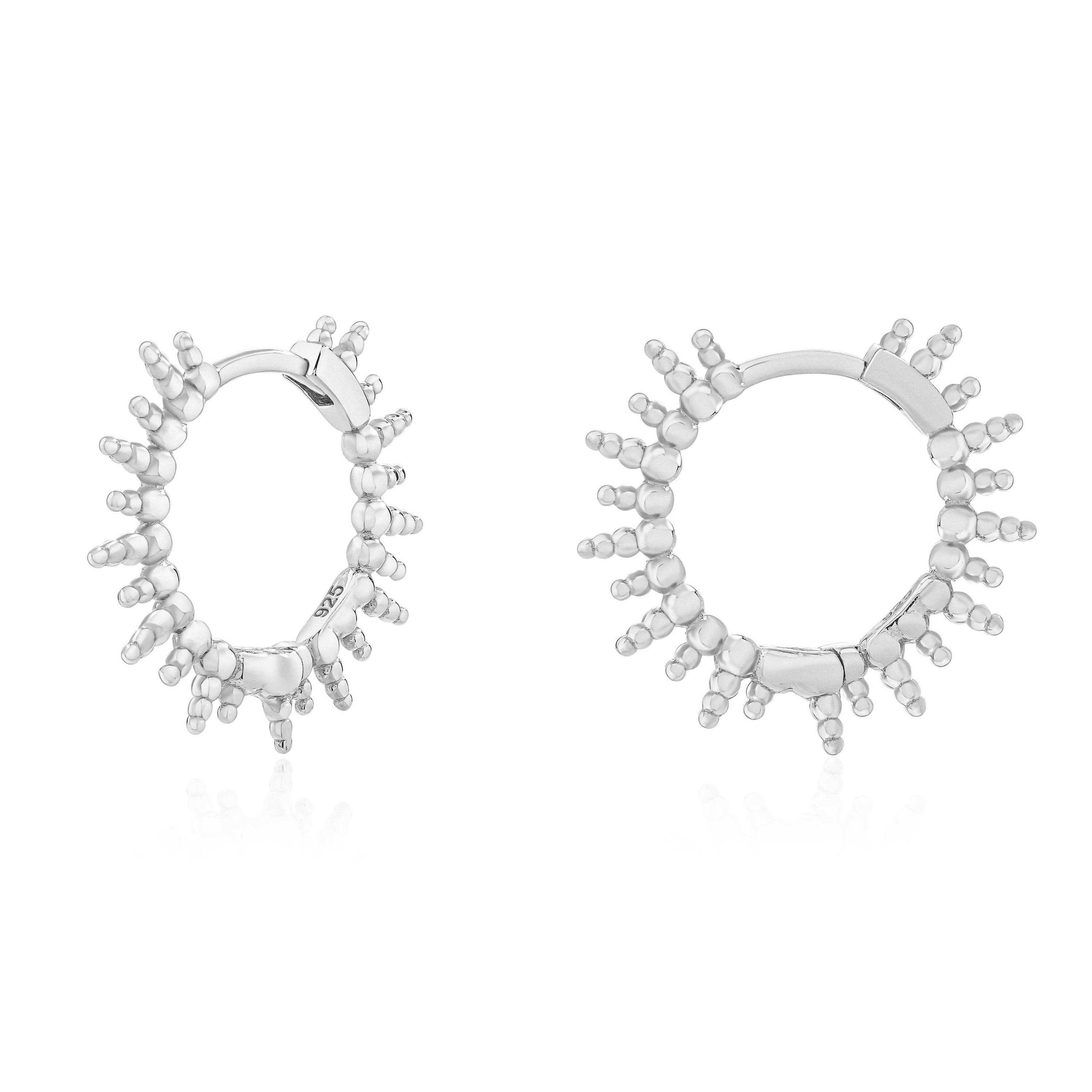 Brandlinger Paar Creolen Ohrringe Capri, Sonnenohrringe Silber 925 vergoldet