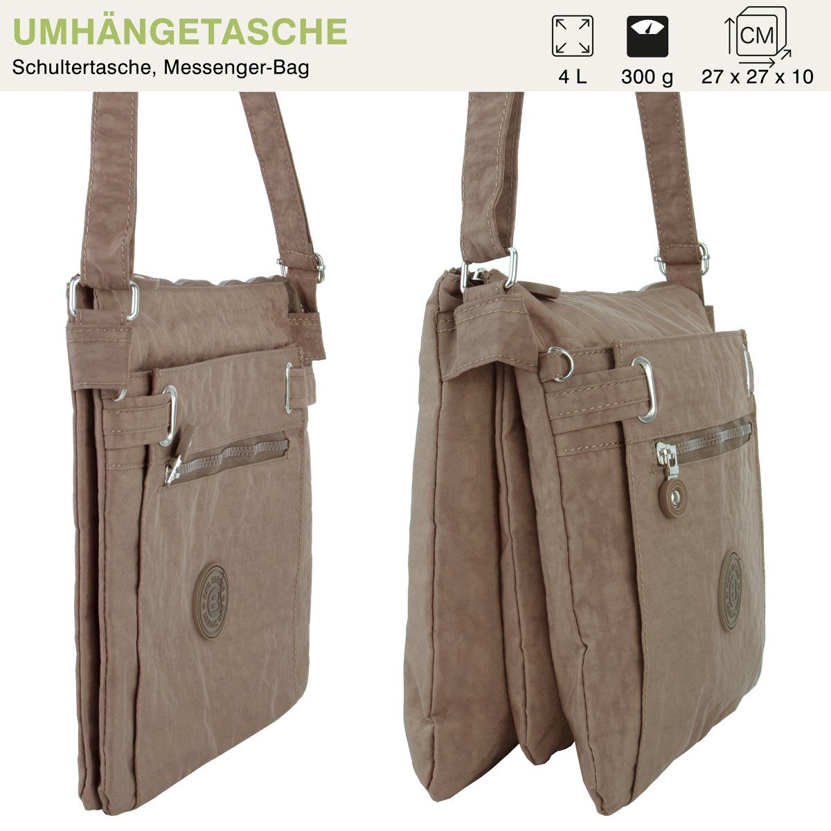 compagno Henkeltasche, Sportive Umhänge-Tasche 3-Fächer mit viel Stauraum R günstig online kaufen