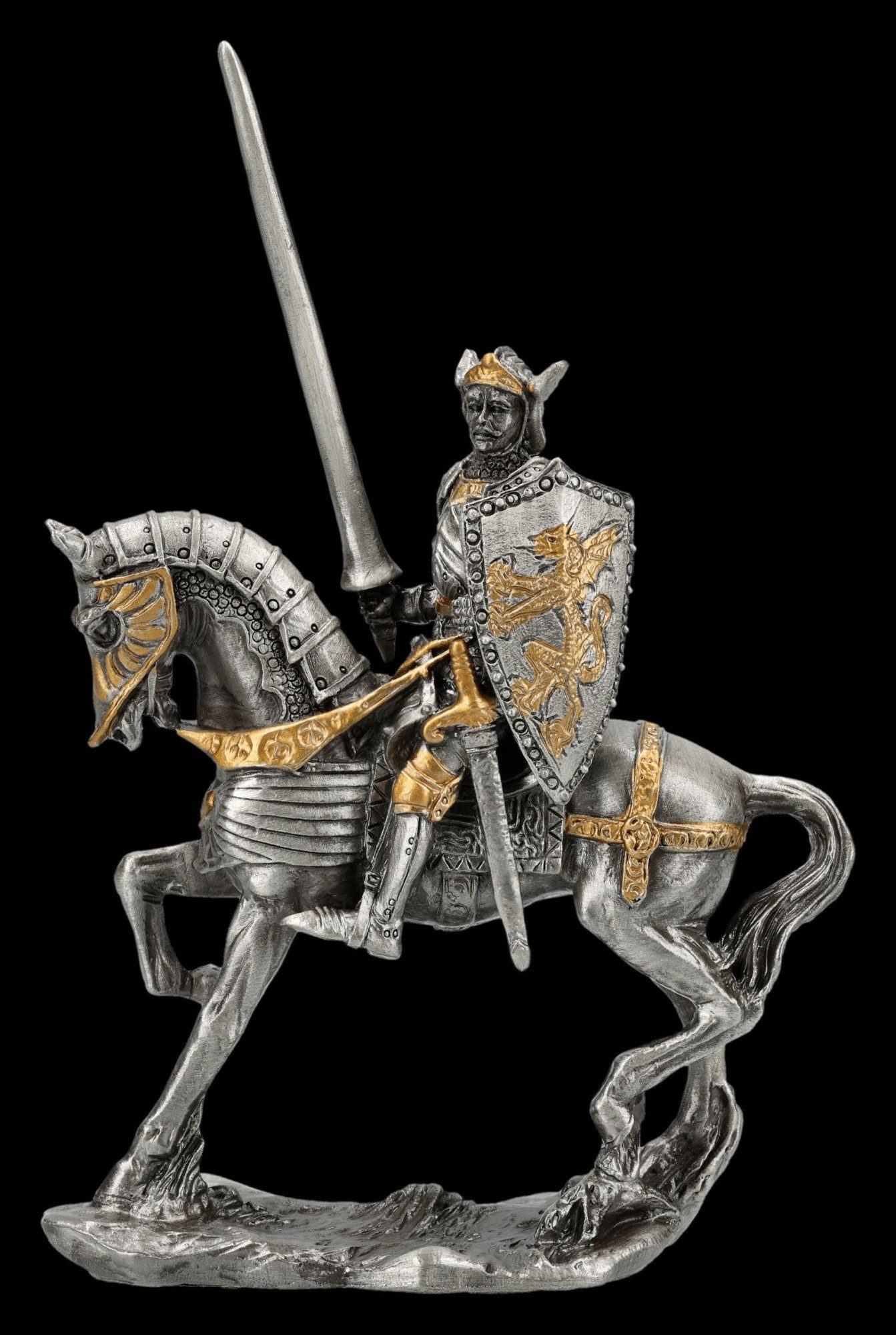 Figuren Shop GmbH Dekofigur Zinnfigur Ritter auf Pferd – Veronese Sammlerfigur Historical Knights