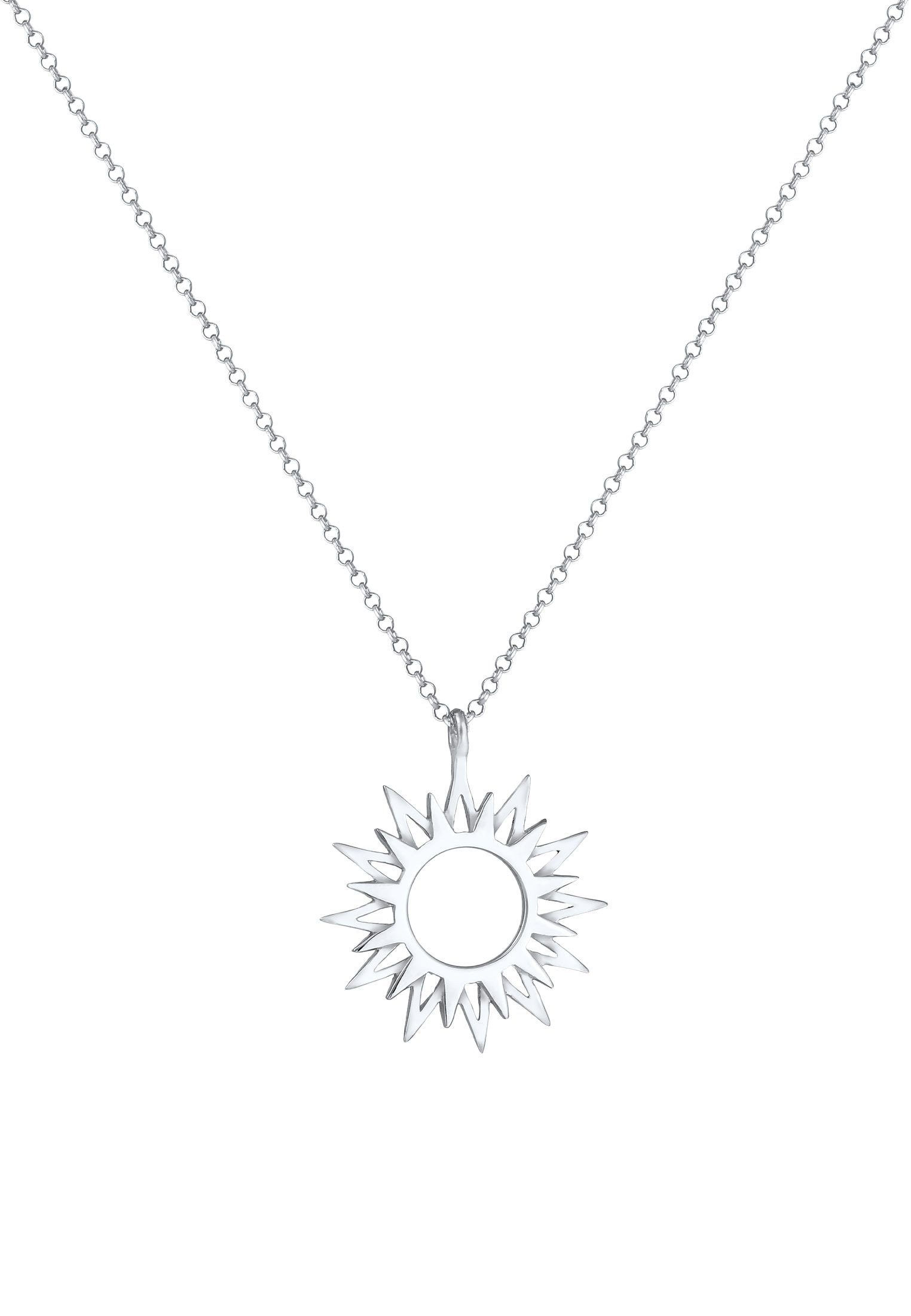 Elli Kette mit Anhänger Sonne Symbol Sun Strahlen Silber Astro 925