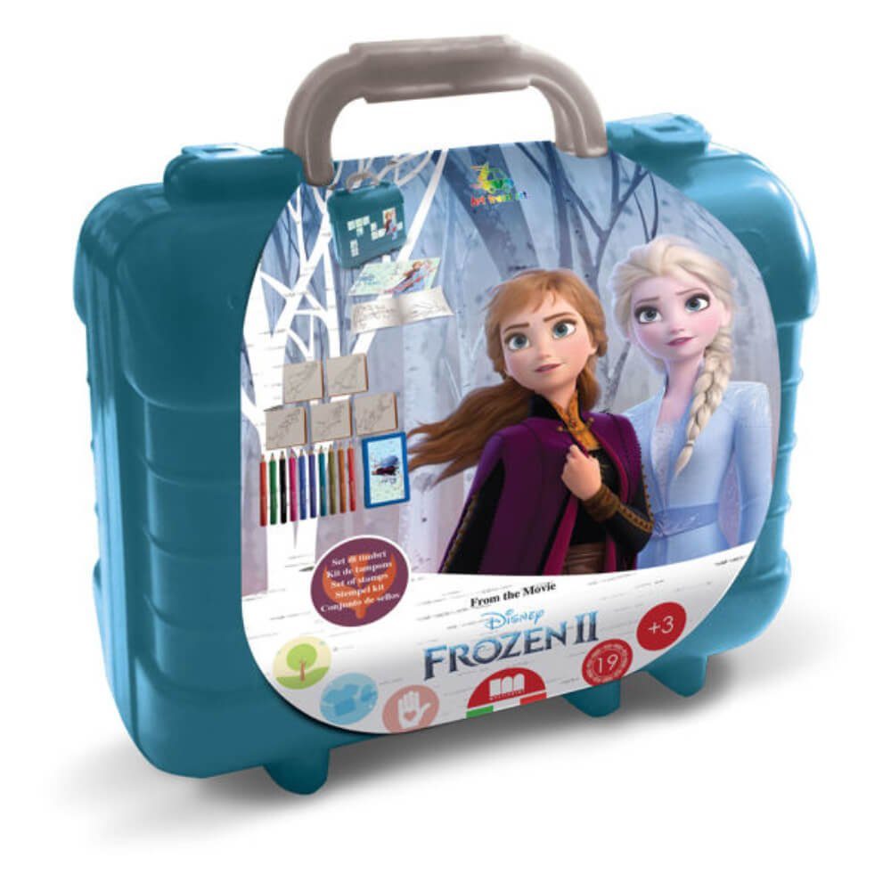 MGA ENTERTAINMENT Malstift Disney mit Se Malset - Die und Sticker - Frozen Eiskönigin Stempeln (Set), Malset Koffert Travel Stempelset