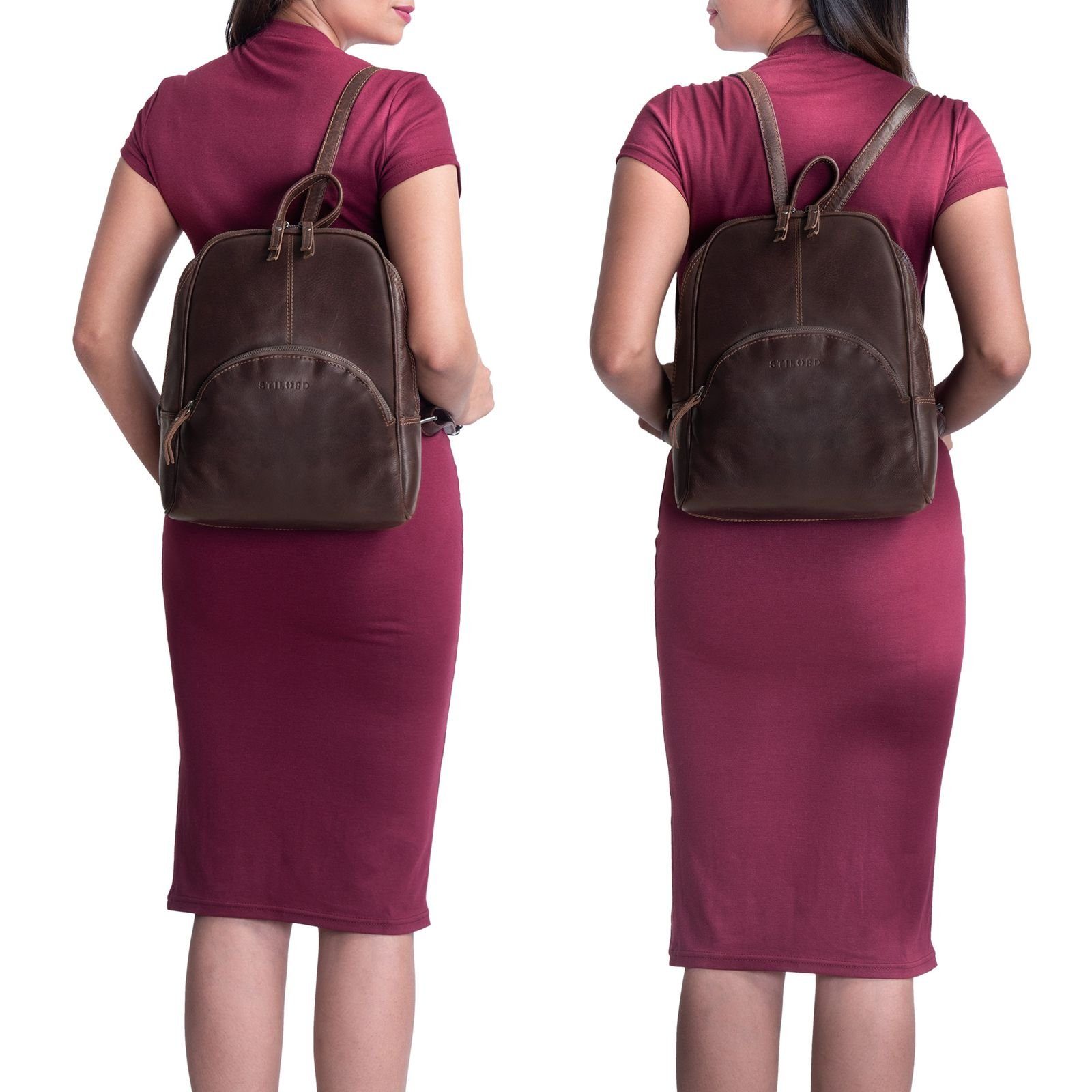 STILORD Cityrucksack "Margot" Daypack Damen Leder Klein Vintage Rucksack Ru günstig online kaufen