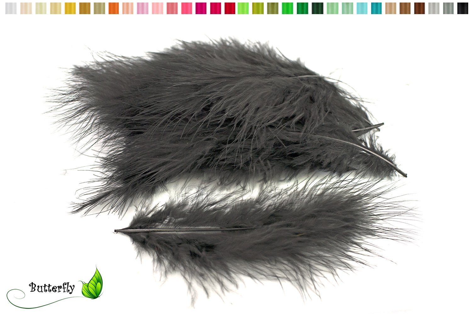 Creativery Bastelfedern, 20 Marabufedern ca. 12-17cm