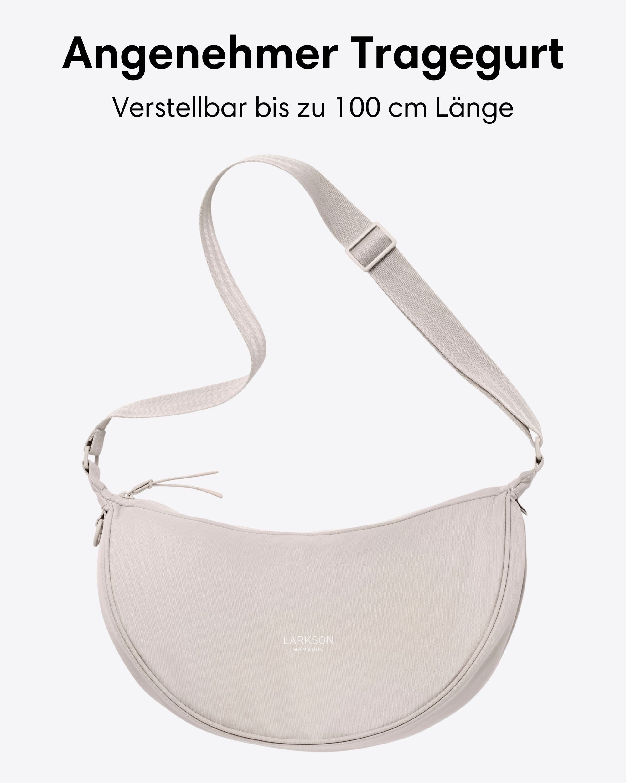 LARKSON Umhängetasche Solveig Medium Halbmondtasche für Damen und Herren, Stylische Crossbody Bag in Halbmond Form