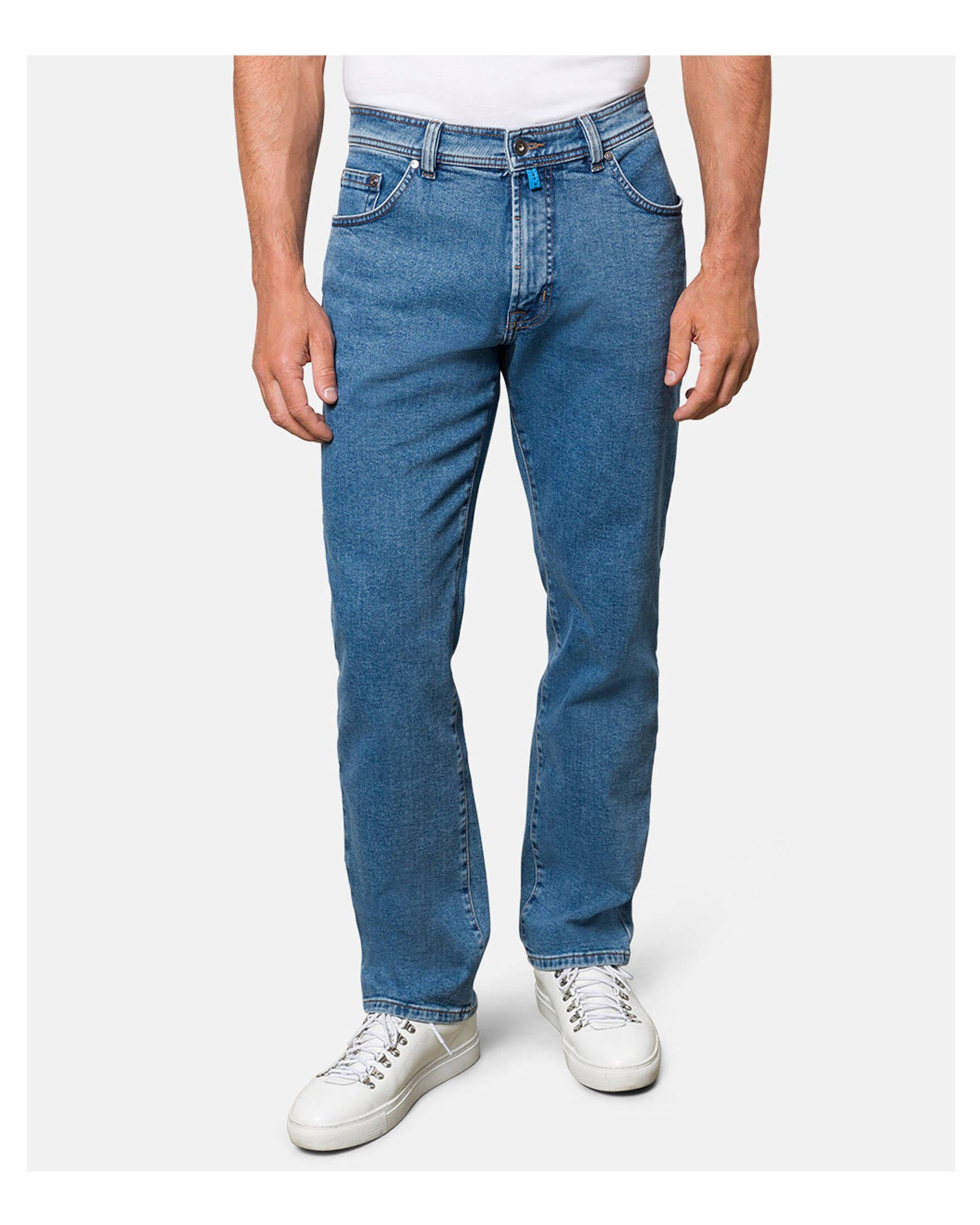Comfort 5-Pocket-Jeans Pierre DIJON (1-tlg) Cardin Indigo Stonewash Herren Fit Jeans