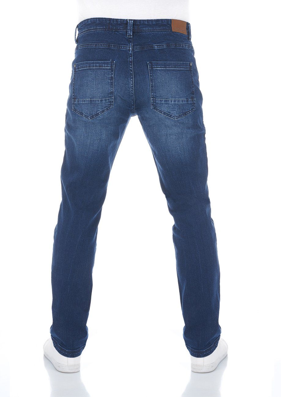 Dark Herren Jeanshose mit Fit Straight-Jeans Denim RIVChris Blue Stretch riverso Hose Regular Denim (19400)