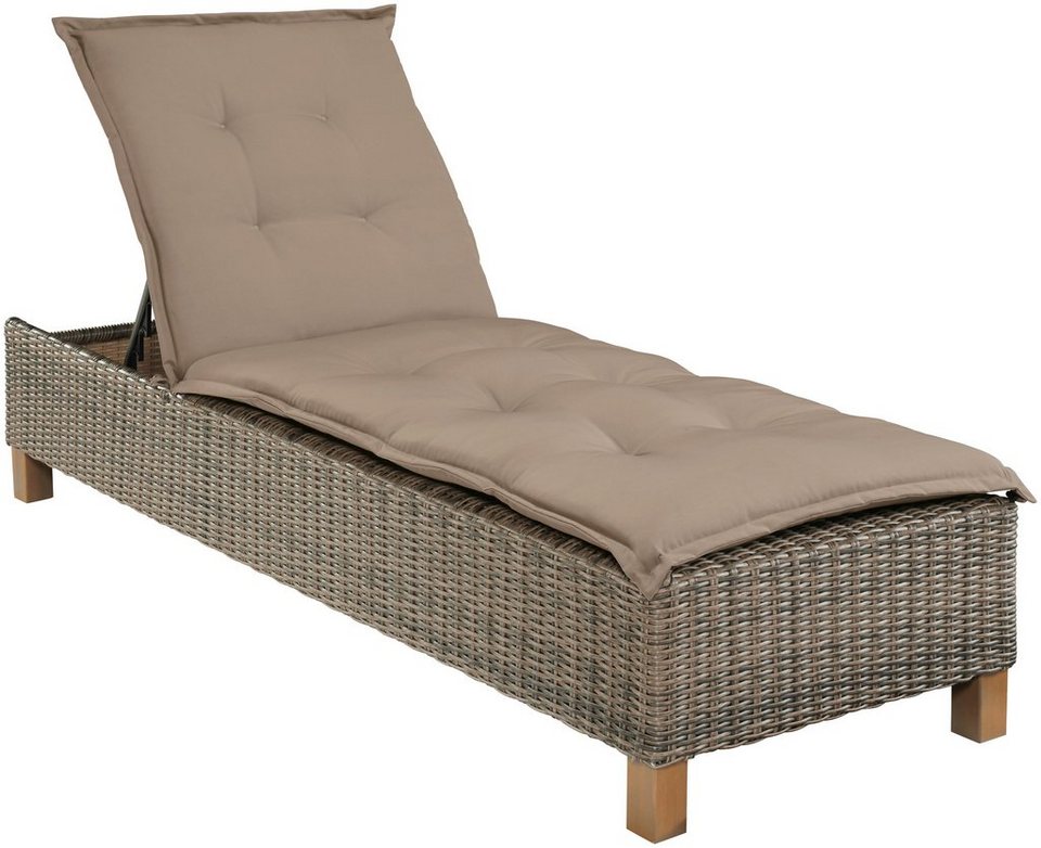Gartenliege »Toskana«, Polyrattan, inkl. Auflage, natur ... Gartenliege »Toskana«, Polyrattan, inkl. Auflage, natur ...