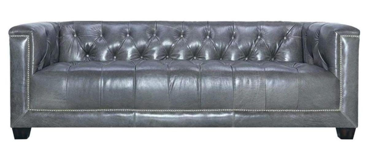 Modern Grau JVmoebel Chesterfield-Sofa luxus Made Brauner Polstermöbel Chesterfield Dreisitzer Neu, in Europe