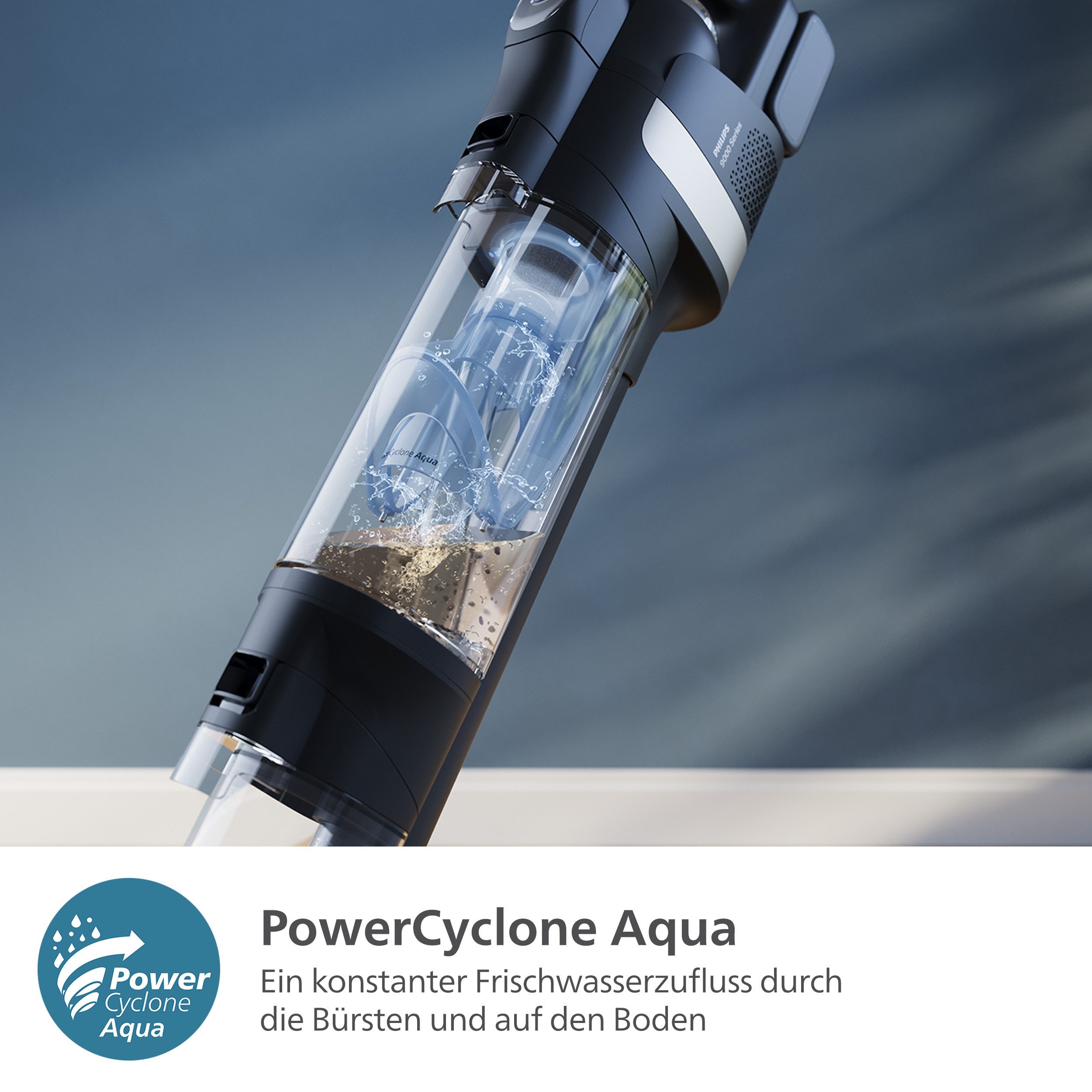 Philips Nass-Trocken-Sauger AquaTrio Cordless 9000 Series XW9463/11, 48,6 W, beutellos, 3-in-1-Reinigungslösung, mit automatischem Reinigungssystem