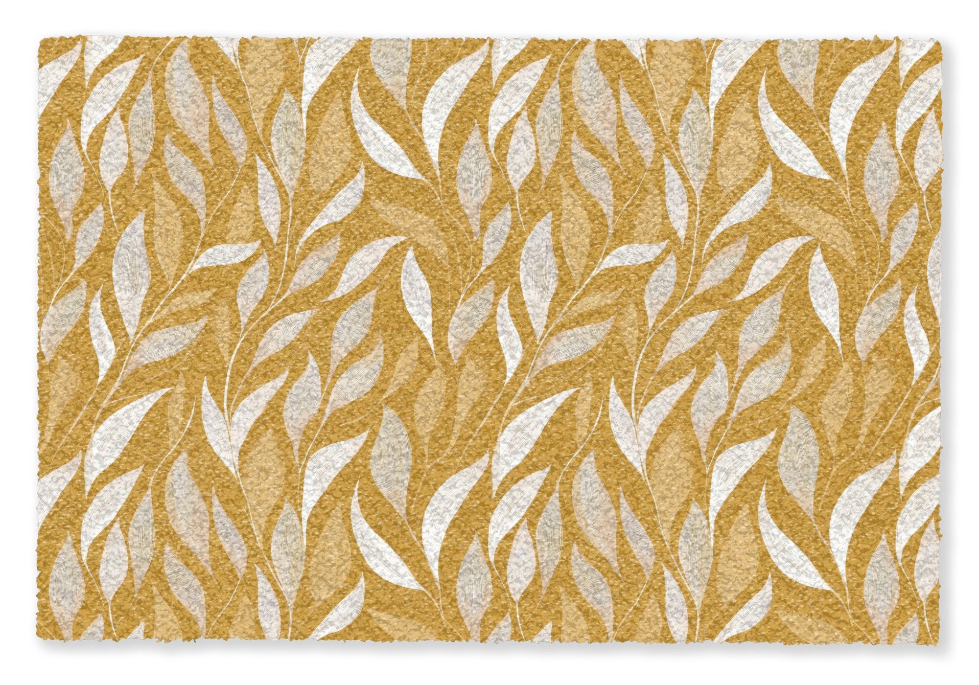 MuchoWow Fußmatte Blätter - Muster - Gelb, Rechteckig, innen Schmutzfangmatte, Tür, Schmutzfänger Flur, Teppich 60x40 cm