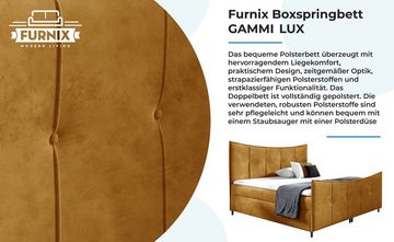 Furnix Polsterbett GAMMI LUX Bett 140/160/180/200x200 mit Kopf-, Fußteil, Topper Auswahl, Breite nach Wahl, Länge 213 cm, Höhe 125 cm