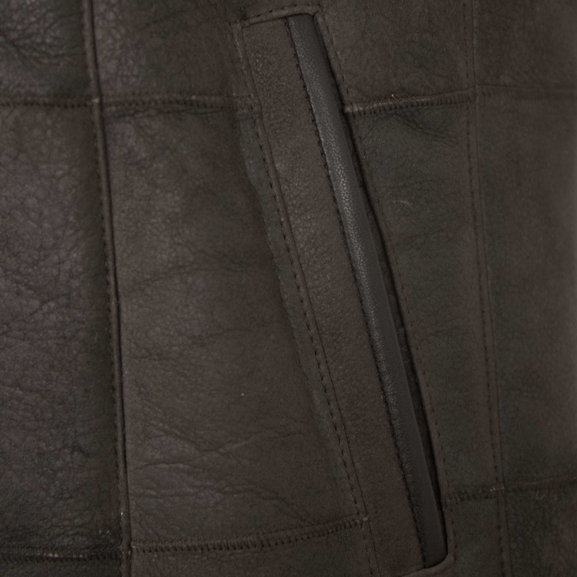 Maddox Lederweste Lanzo Maddox - Herren Lederweste Lammnubuk Lammfell braun-beige