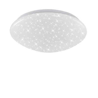 Briloner Leuchten LED-Sternenhimmel 3360-016, LED fest verbaut, Neutralweiß, Sternenhimmeleffekt, IP44, weiß, 28 cm