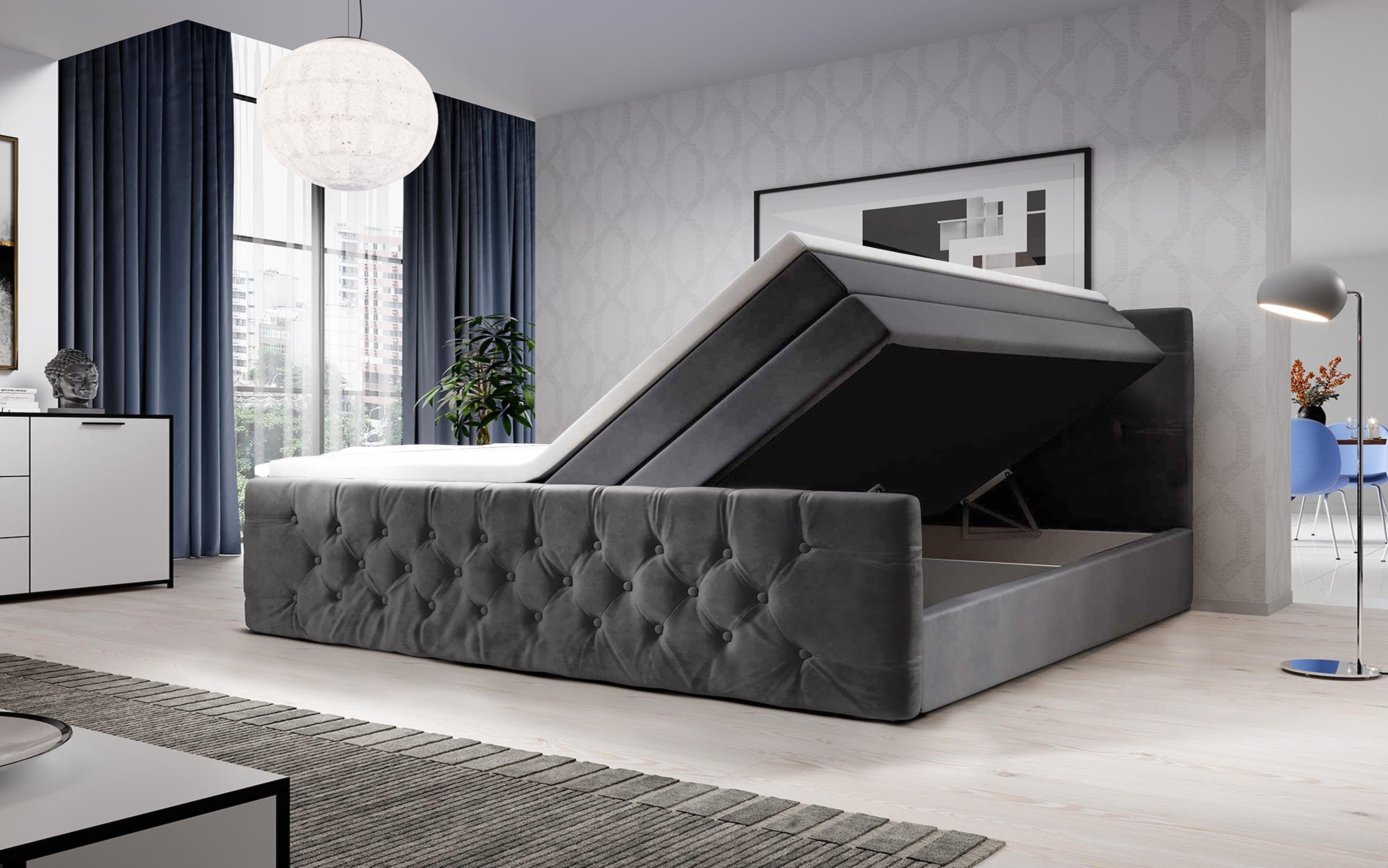Luxusbetten24 Boxspringbett Velutto, mit Stauraum günstig online kaufen