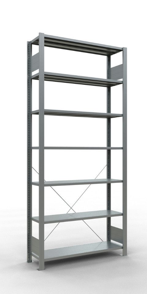 SCHULTE Lagertechnik Steckregal Büro-Fachbodenregal MULTIplus85, 2300 x 1000 x 300 mm (HxBxT)