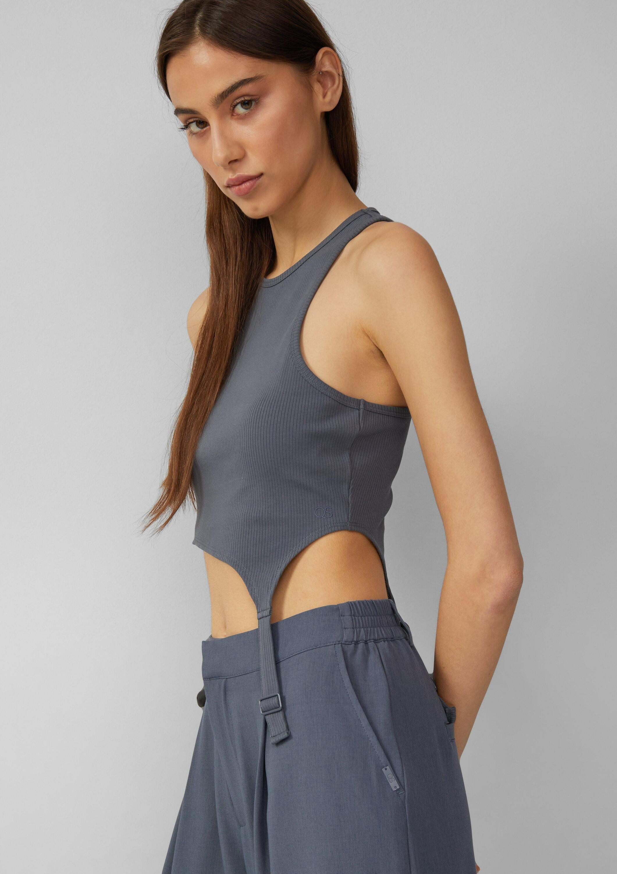 QS Muskelshirt T-Shirt Ripptop mit Schnallendetail, QS x Vanessa Mai