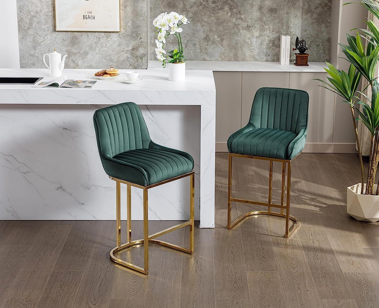 WAHSON OFFICE CHAIRS Barhocker Samt 2/4er günstig online kaufen