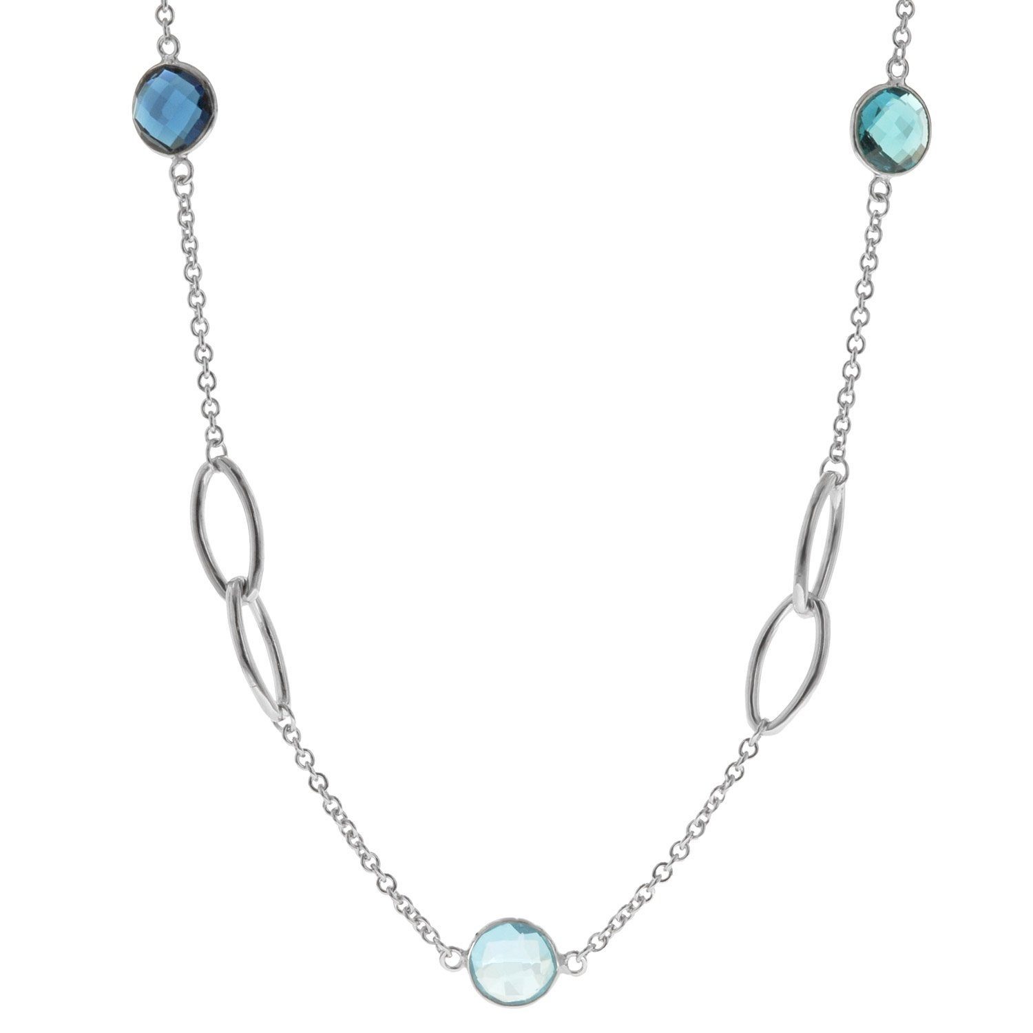 trendor Kette 925 Anhänger Kette für Quarzen Sterlingsilber mit ohne Blauen Collier