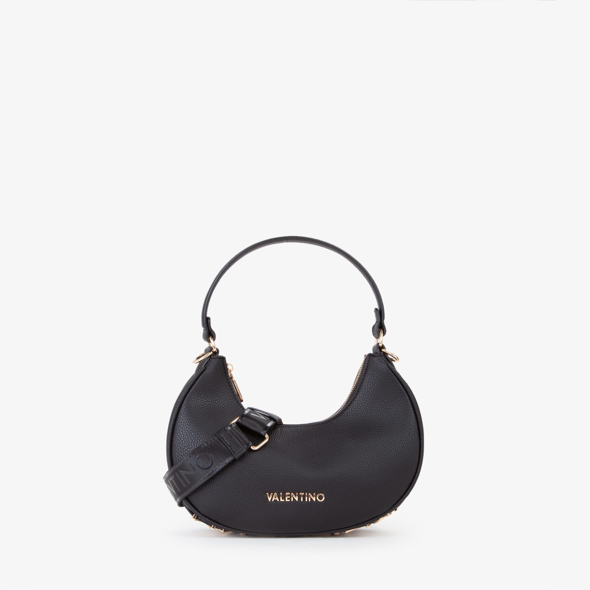 VALENTINO BAGS Hobo SHELBY, Damen Handtasche, Umhängetasche mit goldfarbenem Logoemblem