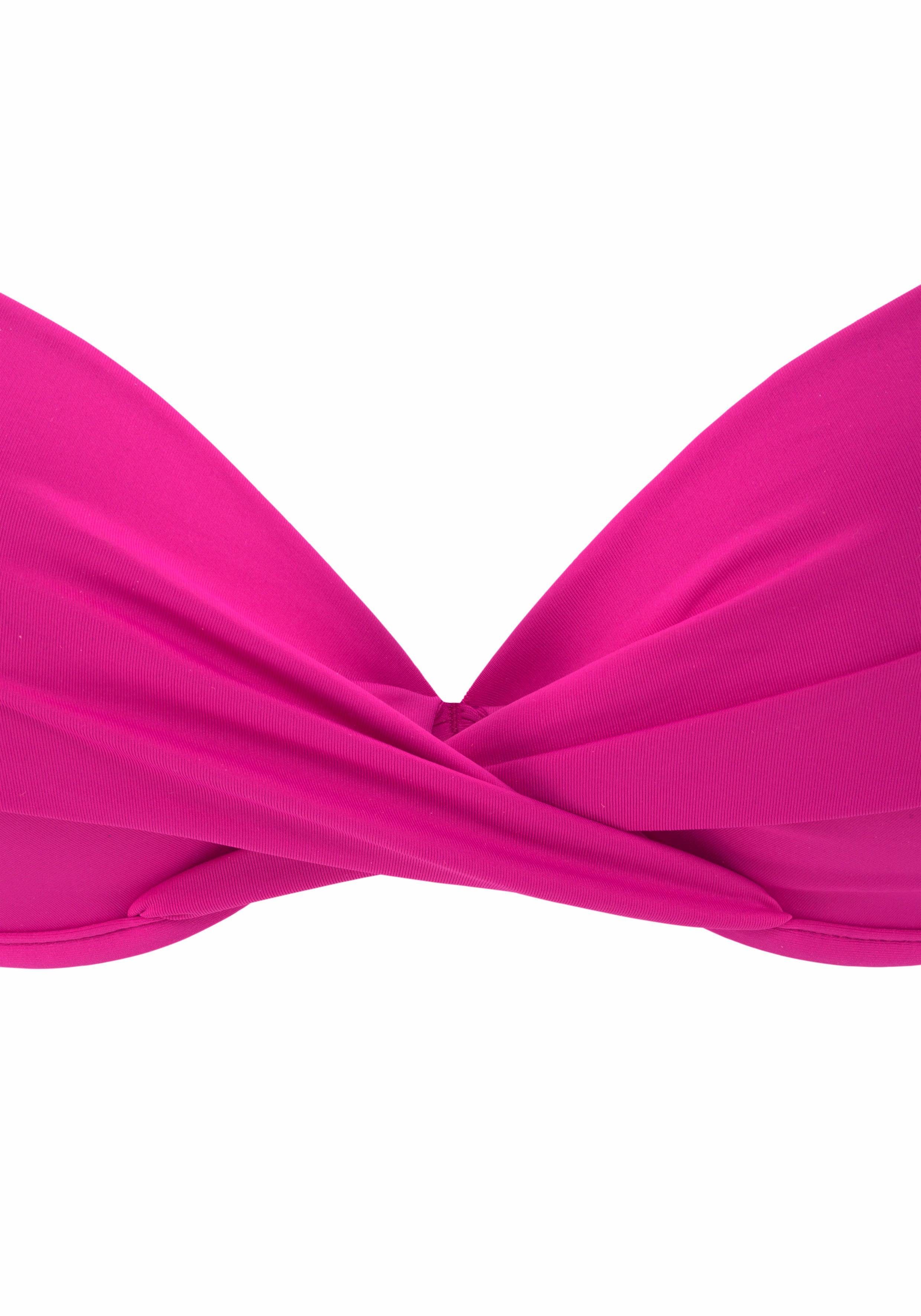 Wickeloptik in Spain, s.Oliver Push-Up-Bikini-Top pink