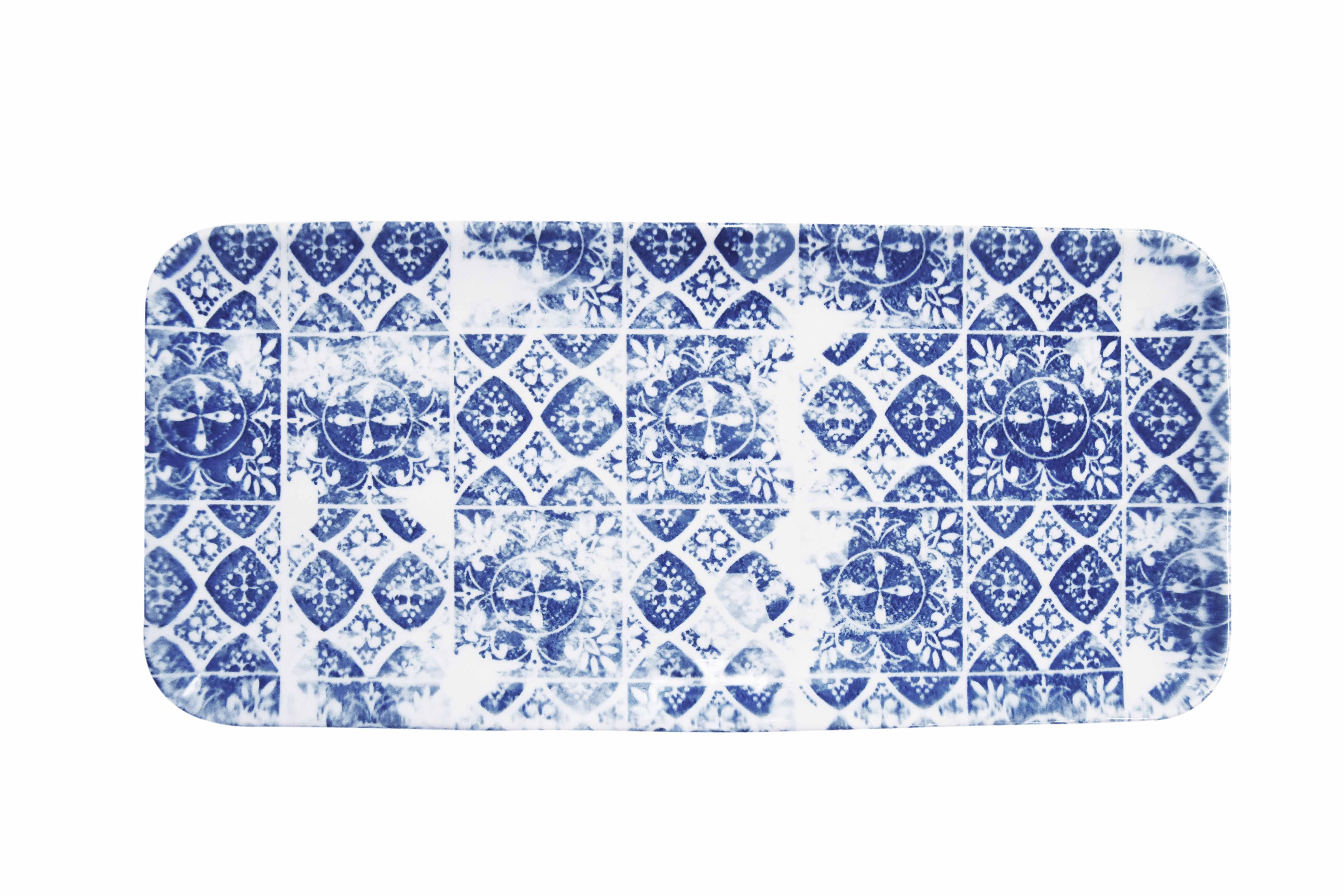 Platte Oblong Porzellan (12 35x16cm Stück), Servierplatte Dudson Dudson Blaue Rechteckige Feinstes