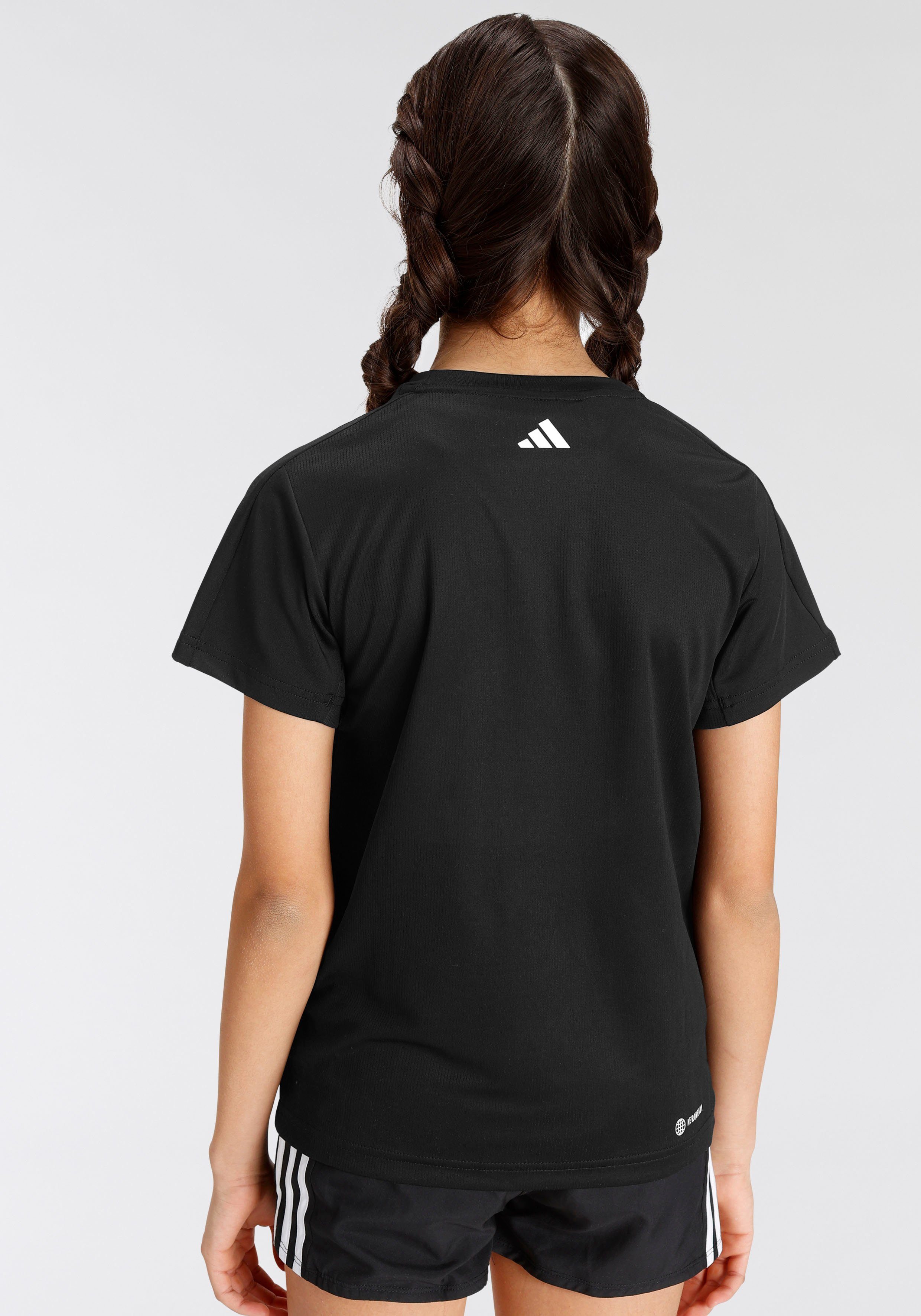 adidas Sportswear Performance adidas LOGO / White AEROREADY Black REGULAR-FIT ESSENTIALS T-Shirt