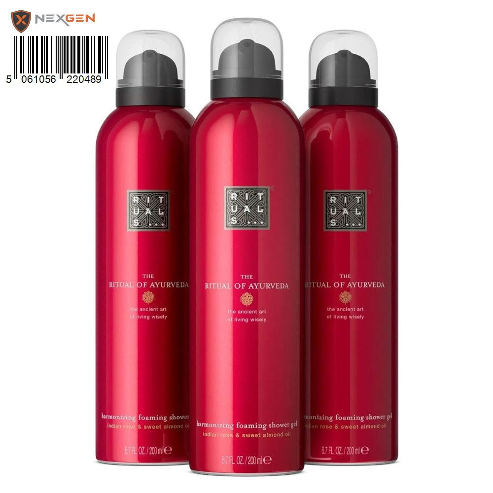 Rituals Duschgel von Ritual of Ayurveda Vorteilspack: 3 x Duschgel, Rose, Süßmandelöl