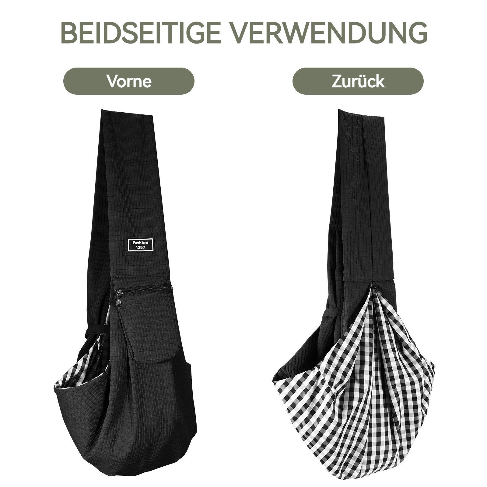 BlingBin Tiertransporttasche Hundetragetasche für Klein Hund,Haustiere Hunde Katze Sling, Wendbarer bis 6,5 kg, für Hunde und andere Haustiere bis 6.5 kg Tragetuch Hund Verstellbar