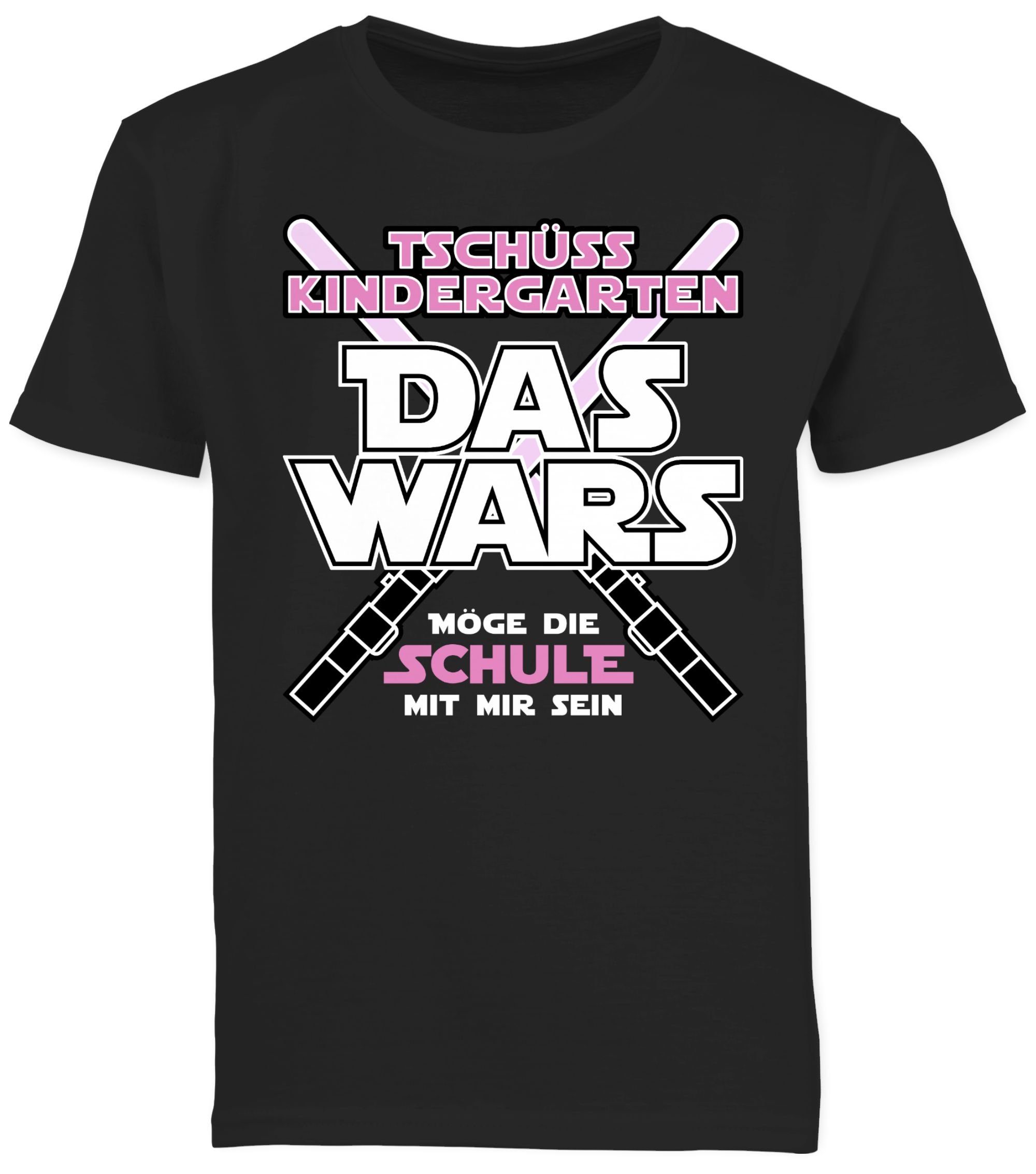 3 Shirtracer Schulanfang Wars T-Shirt Kindergarten Einschulung Geschenke Schwarz Rosa Das Junge