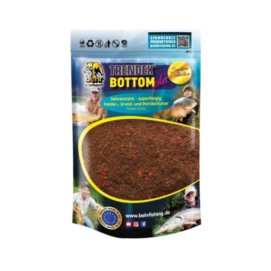 Behr Feederkorb Trendex Grundfutter Groundbait in 5 Sorten 1kg oder 5kg Angeln Feeder, (5 Geschmacksrichtungen, 1kg oder 5kg erhältlich), Abgestimmt auf das Fressverhalten heimischer Fische