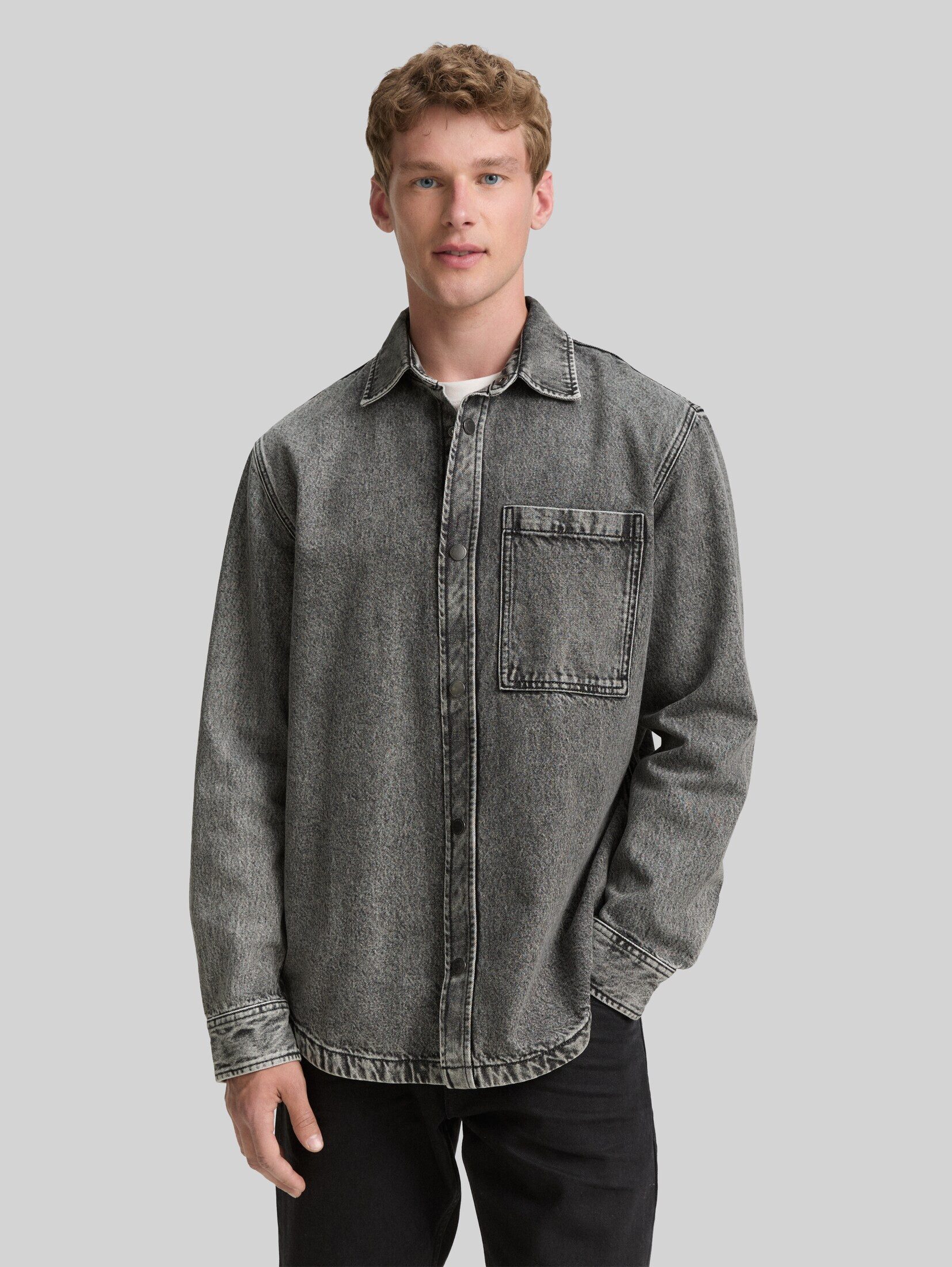 TOM TAILOR Denim Langarmhemd Blusen & Shirts Overshirt Jeanshemd mit Brusttasche