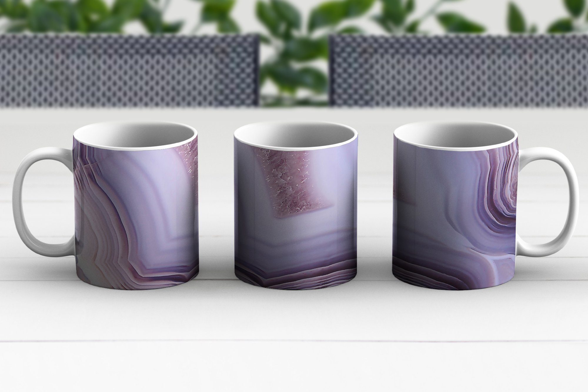 - Abstrakt Keramik, Edelstein, Rosa Tasse Teetasse, Geschenk - Geode Teetasse, Kaffeetassen, MuchoWow - Becher,