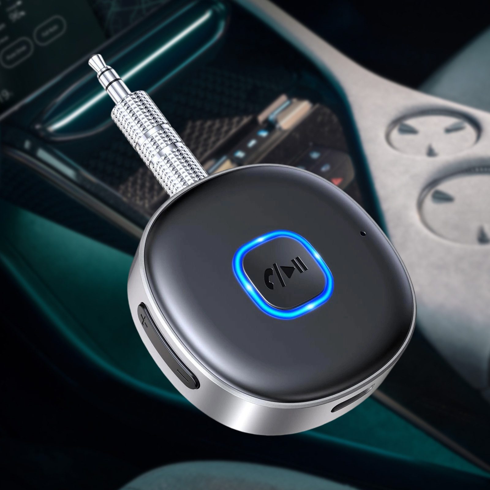 REDOM Kabelloser Empfänger Auto HiFi-Musikadapter Audioempfänger Bluetooth-Adapter 3,5-mm-Klinke zu 3,5-mm-Klinke, Bluetooth 5.0 für Auto Zuhause Freisprechanlage Dual-Verbindung