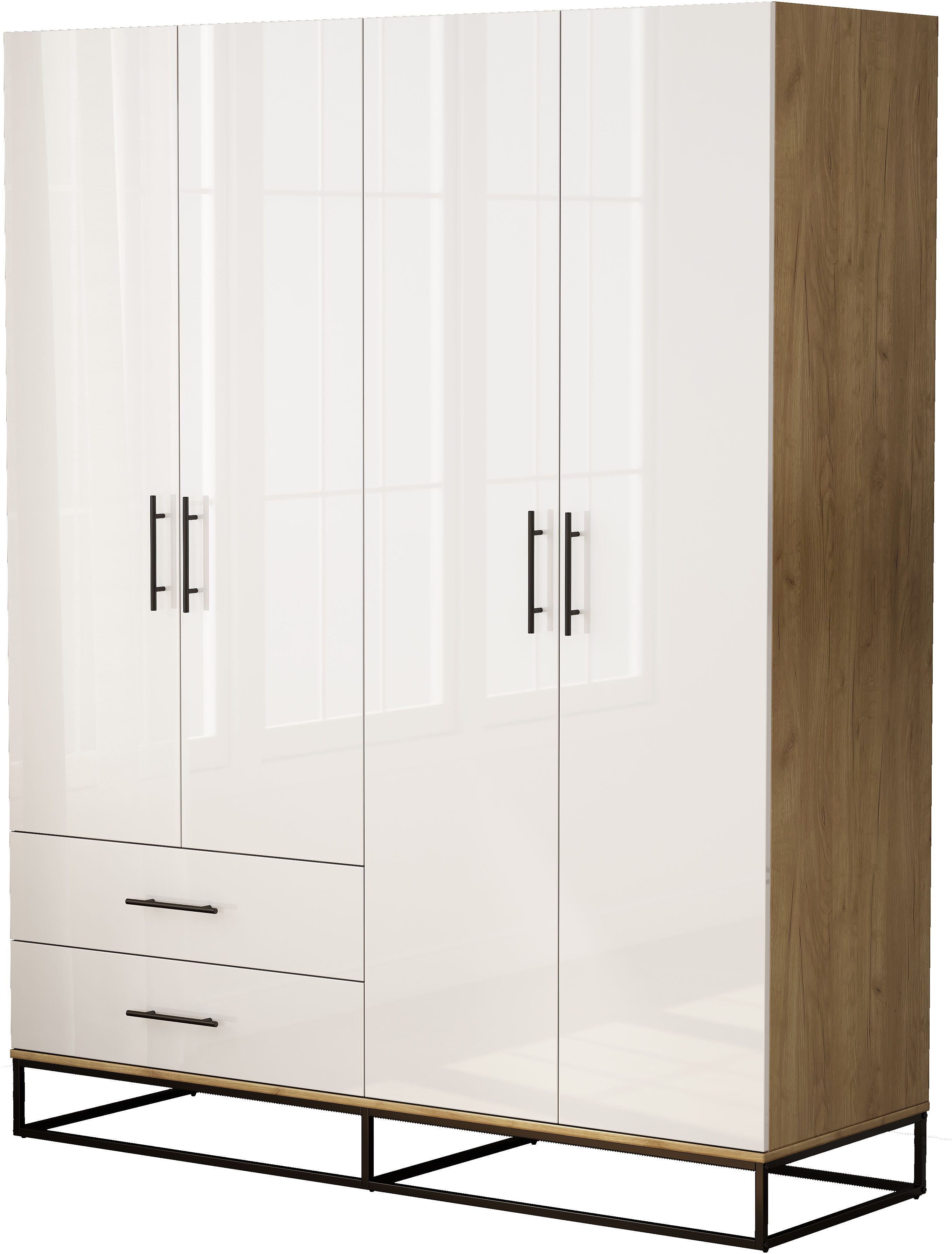 OTTO home Kleiderschrank Luca Kommode Schrank Schlafzimmer (Schwarze Griffe günstig online kaufen