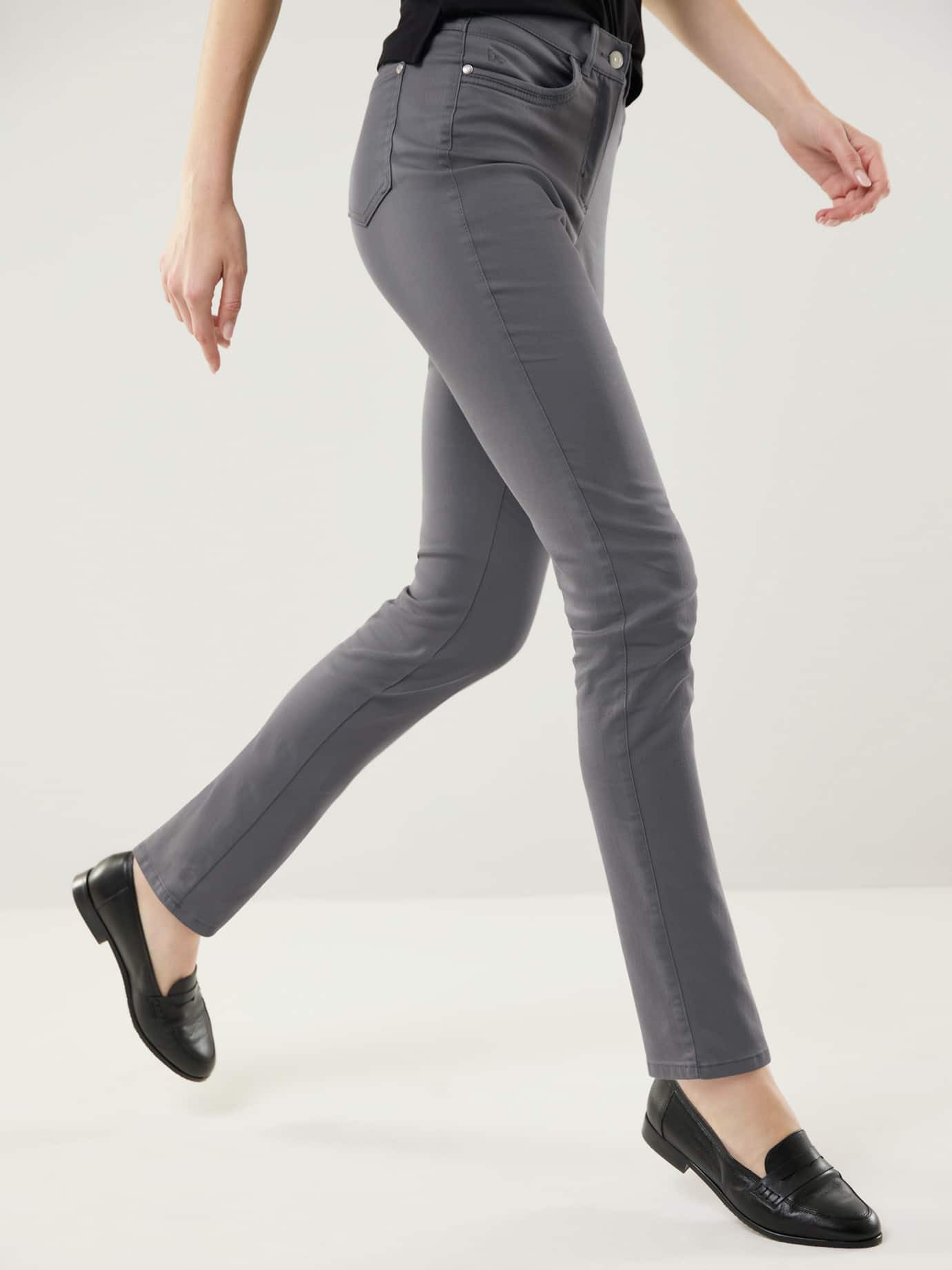 Walbusch Stoffhose Damen Extraglatt Baumwollhose Slim Fit bügelfrei Comfort-Bund, atmungsaktiv & pflegeleicht, Fußweite ca. 34 cm