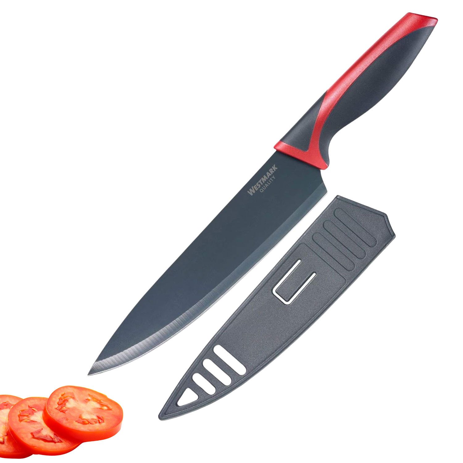 WESTMARK Allzweckmesser Klingenlänge: 20 cm, breite Klinge, mit Klingenschutz, Chef-/Küchenmes