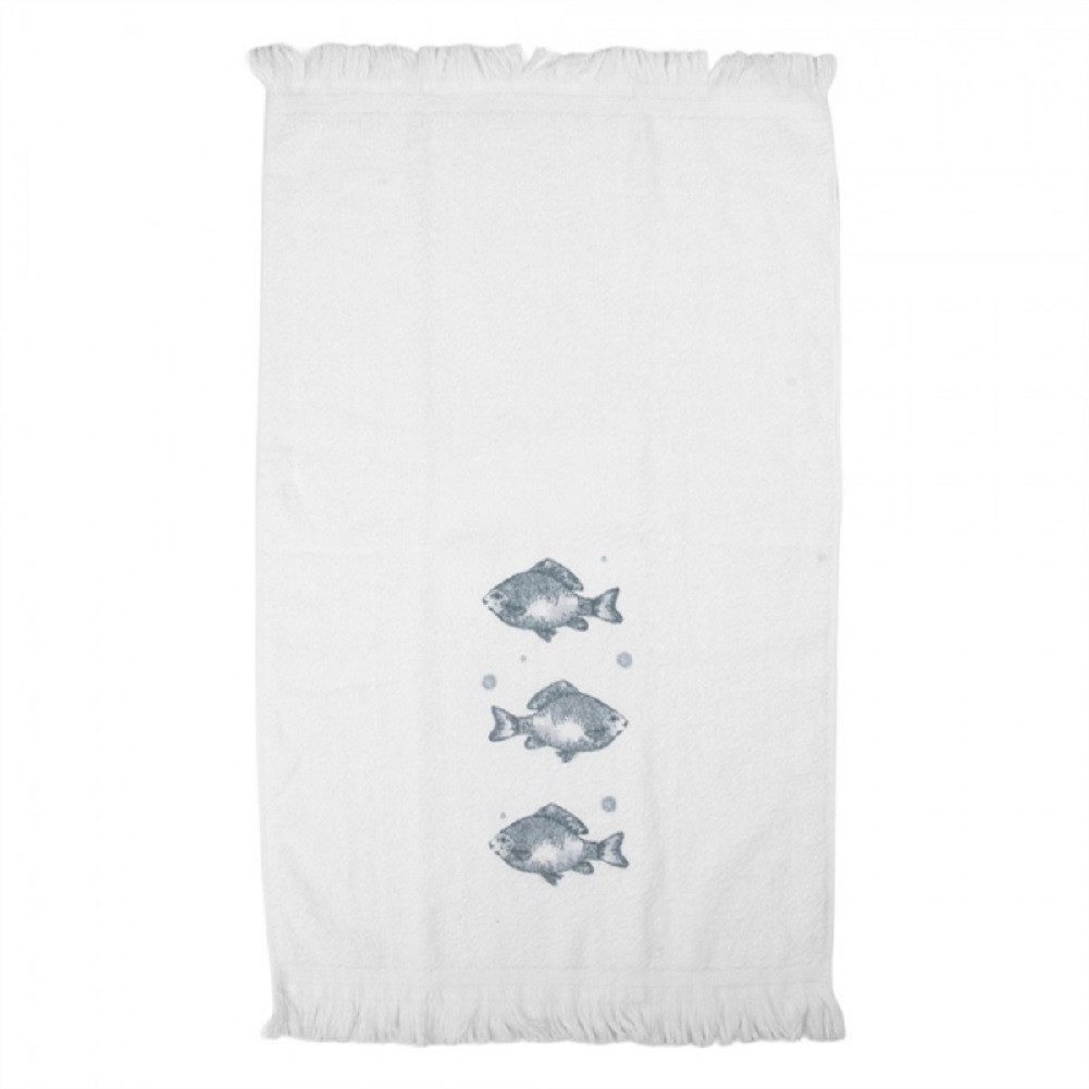 Clayre & Eef Gästehandtuch Fische, Baumwolle (mit Aufhängeschlaufe, 1-St), ca. 40 x 66 cm