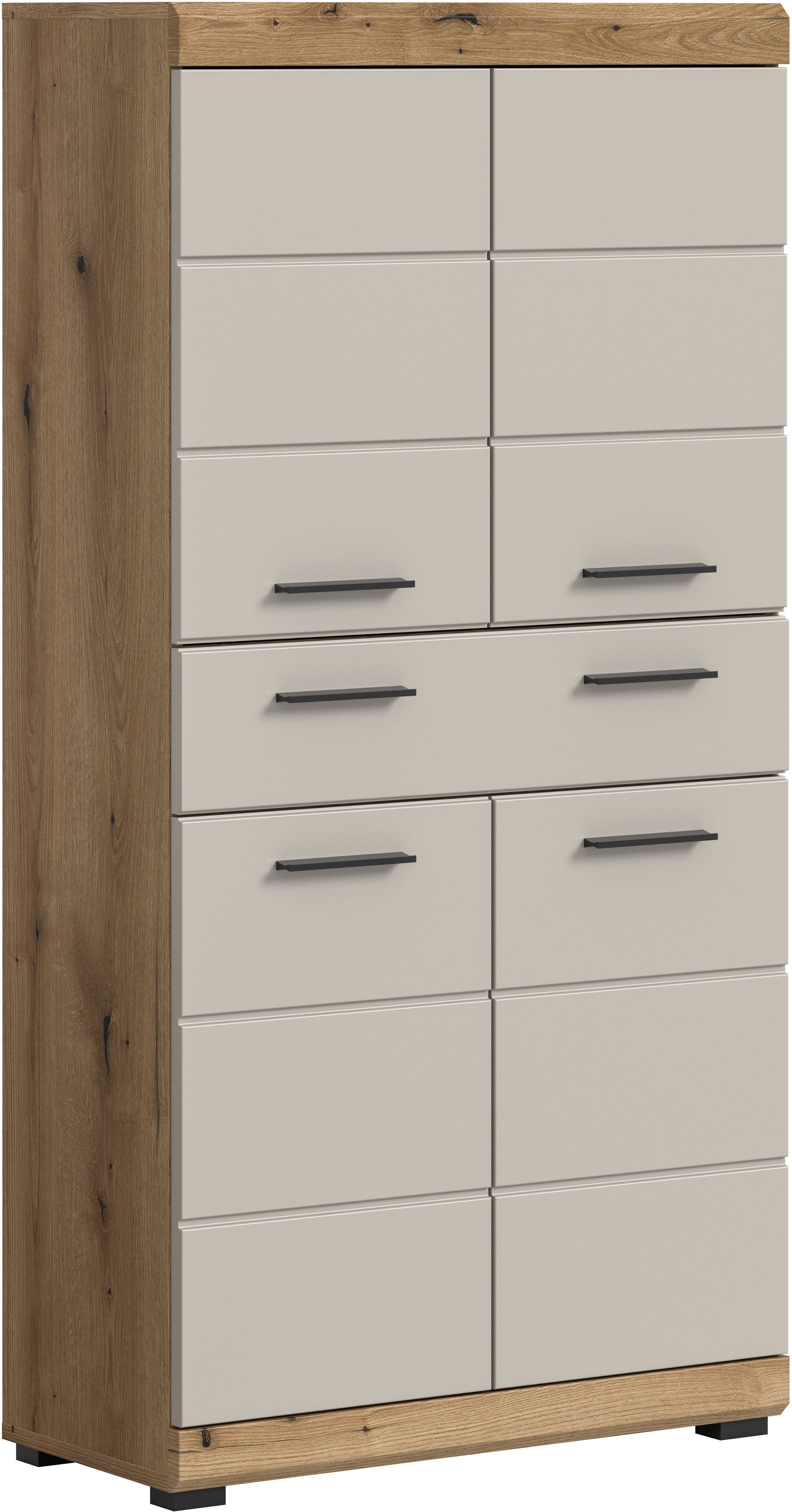 welltime Midischrank SIENA, Breite 74cm, 4 Türen, 1 Schubkasten, 4 Fächer, MDF-Front (TOPSELLER) in verschiedenen Farben erhältlich, Badmöbel, Badschrank, Schrank, Bad