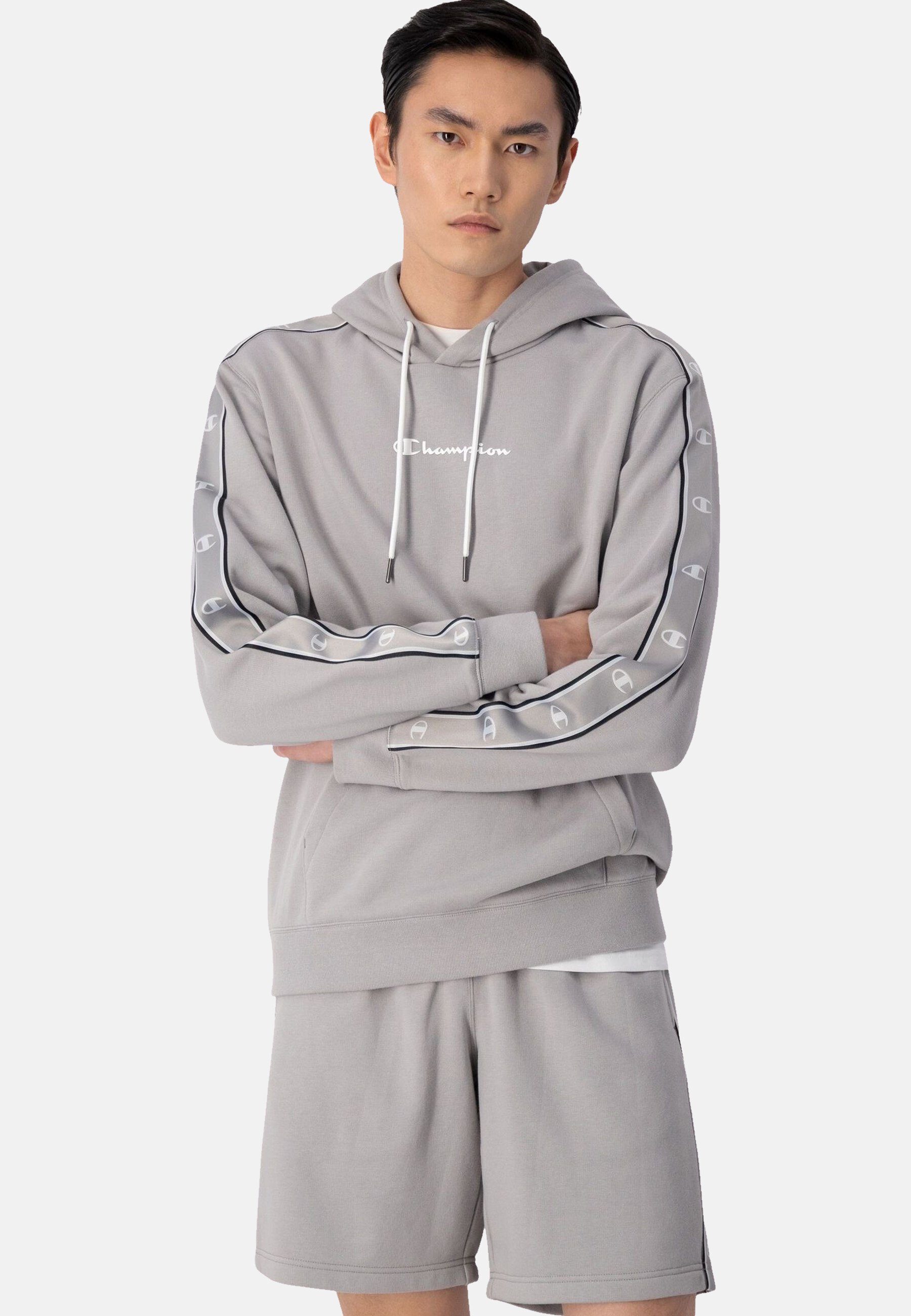 Champion Hoodie Kapuzenpullover Kapuzen-Pullover schwerem grau aus