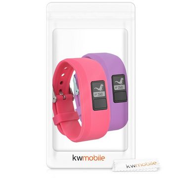 kwmobile Uhrenarmband 2x Band für Garmin Vivofit jr. / jr. 2, Silikon Fitnesstracker Ersatz Sportarmband - Größe S