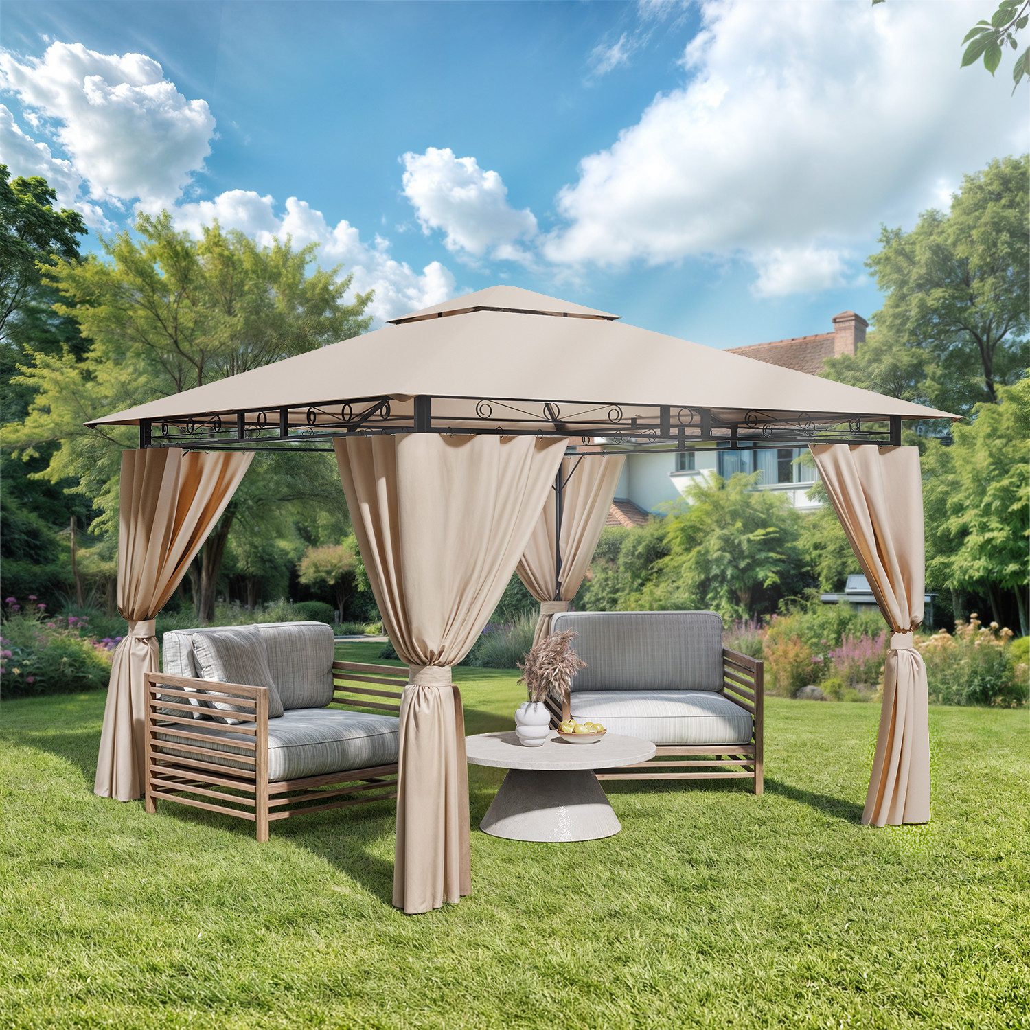 GUNJI Pavillon Gazebo Partyzelt 3*3CM wasserdichter günstig online kaufen