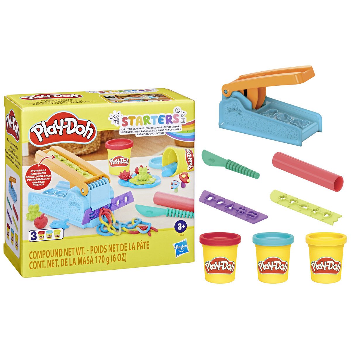 Play-Doh Knete Play-Doh Knetwerkzeug Presse Knetwerk mit 8er Pack Knete Regenbogen