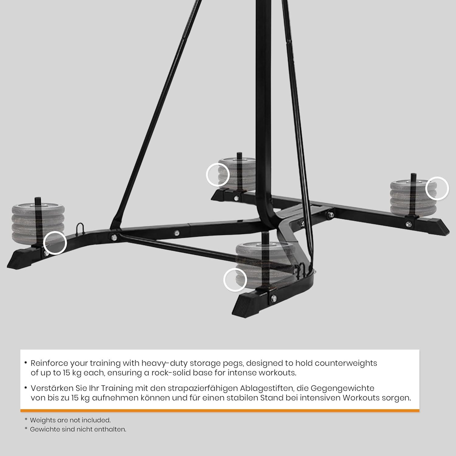 Physionics Boxsackhalterung Physionics® 2 in 1 Boxsackständer - Stehend, Punchingballplattform