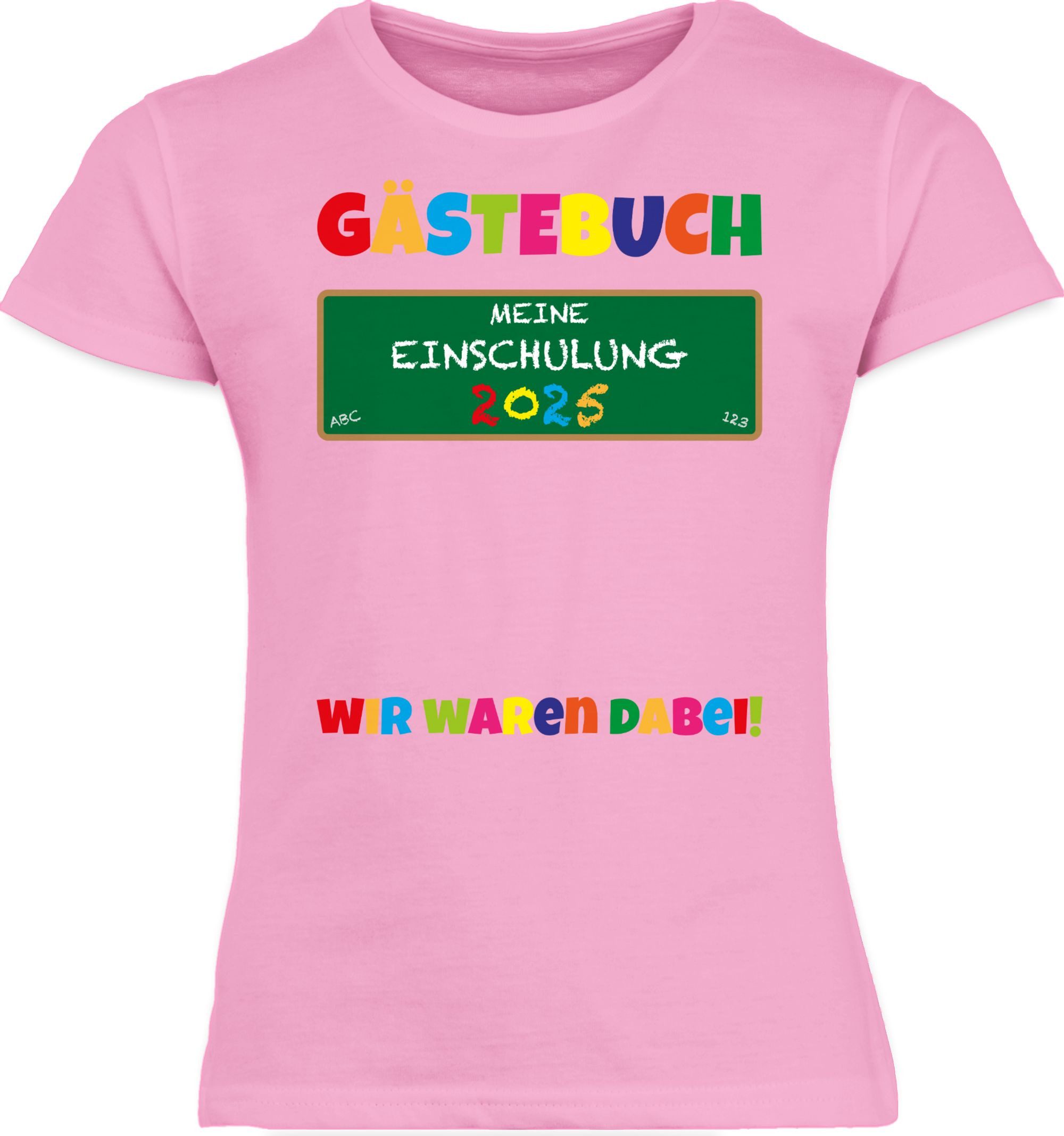 T-Shirt Gästebuch Einschulung 2025 Schulanfang