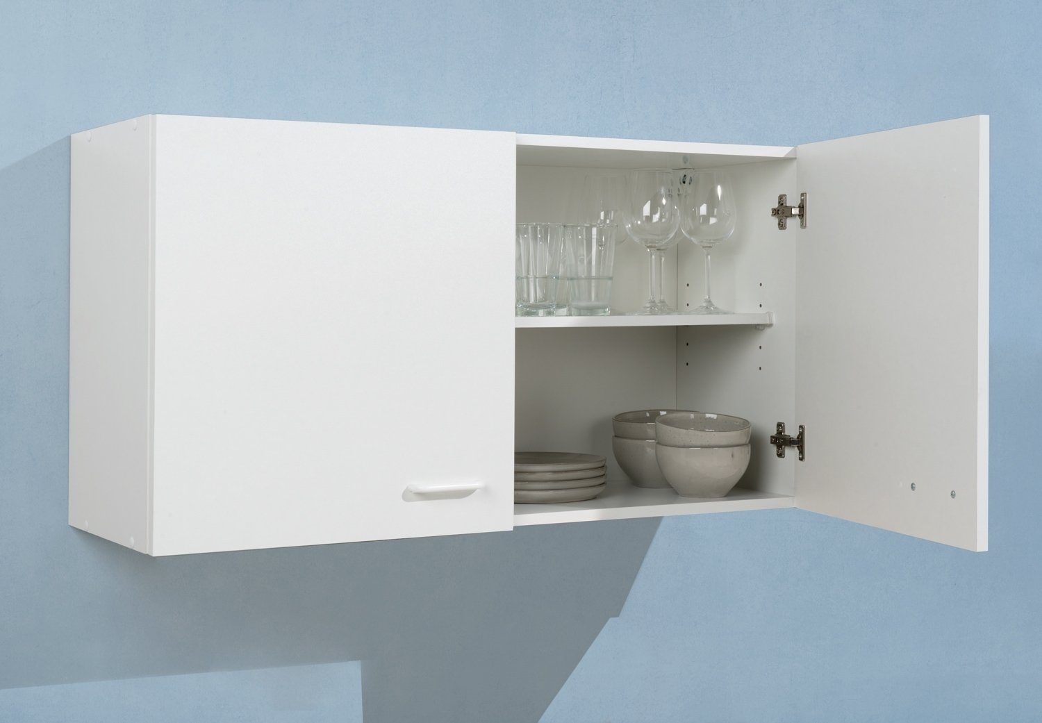 Haaus Hängeschrank Karo - Weißer Küchenunterschrank Mit Ablagefach, 20x28x60 Cm